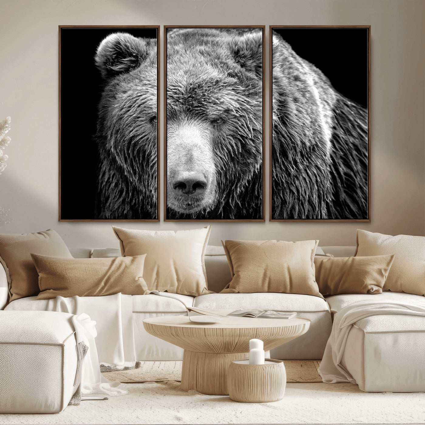 MGV-FC-48X32-3P - 399 Grizzly Bear Canvas Print | Ready to Hang Wall Art | Rustic Farmhouse & Cabin Decor | Wildlife