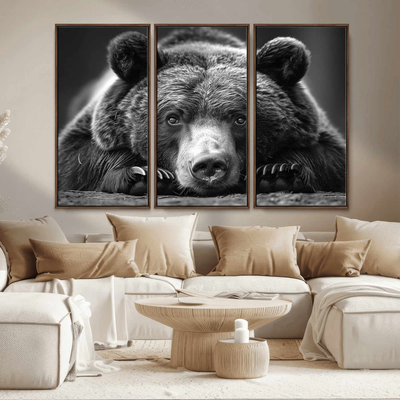 MGV-FC-48X32-3P - Resting Grizzly 399 Bear Canvas Print | Ready to Hang Wall Art | Rustic Cabin & Farmhouse Decor |