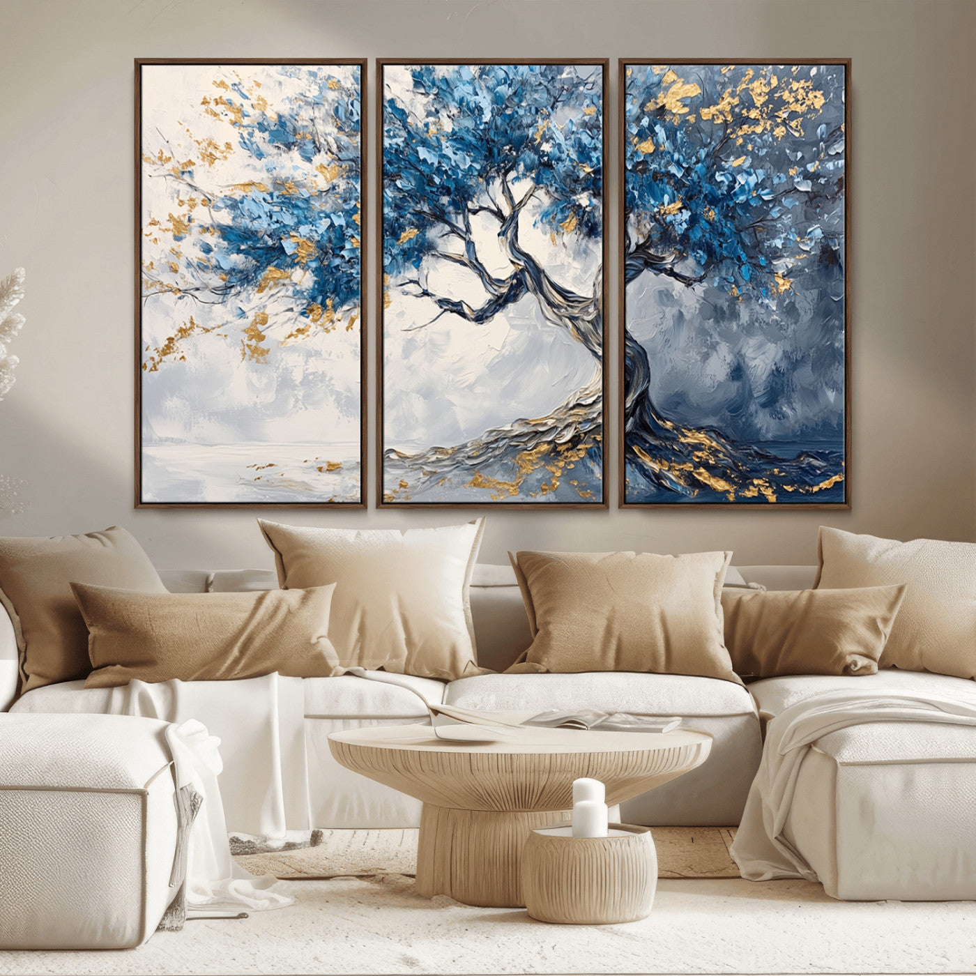 MGV-FC-48X32-3P - Abstract Tree Painting Canvas Wall Art | Tree of Life Painting Wall Art Canvas Print