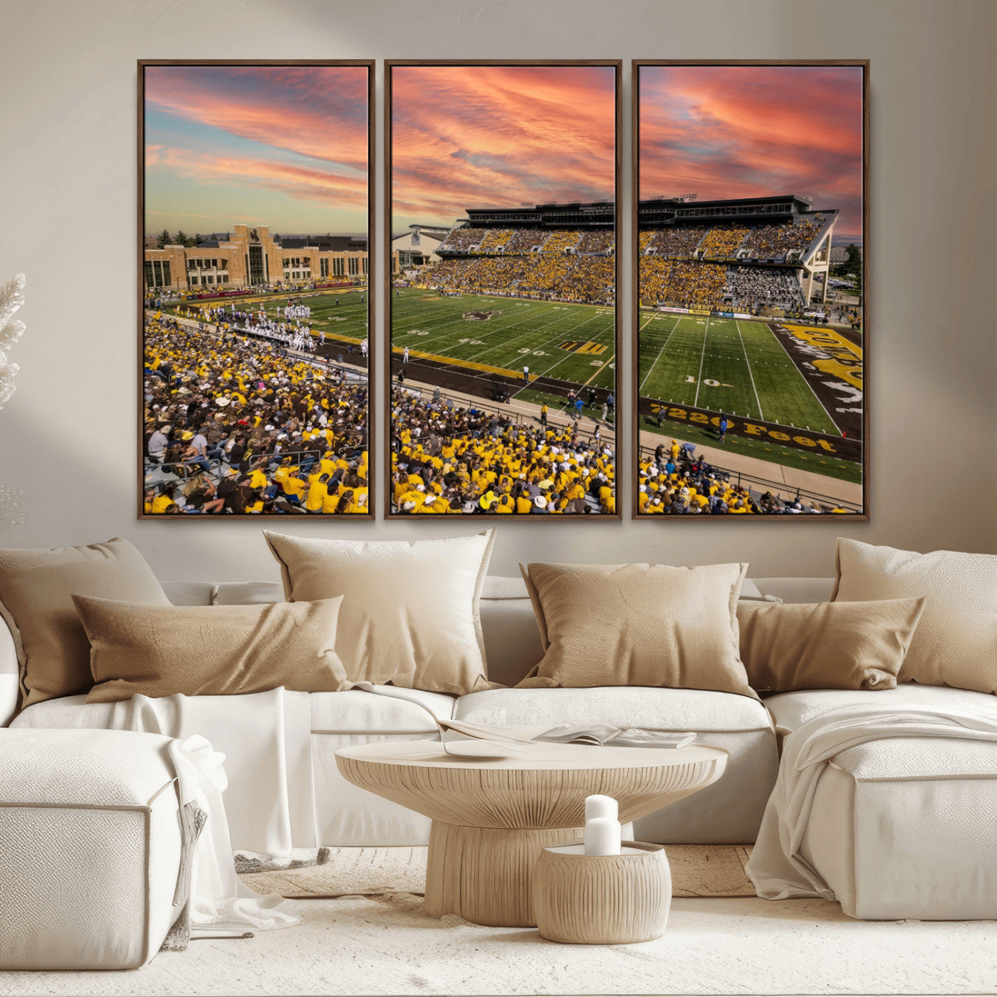 MGV-FC-48X32-3P - University of Wyoming Cowboys Football Team Print - Laramie Jonah Field War Memorial Stadium Wall
