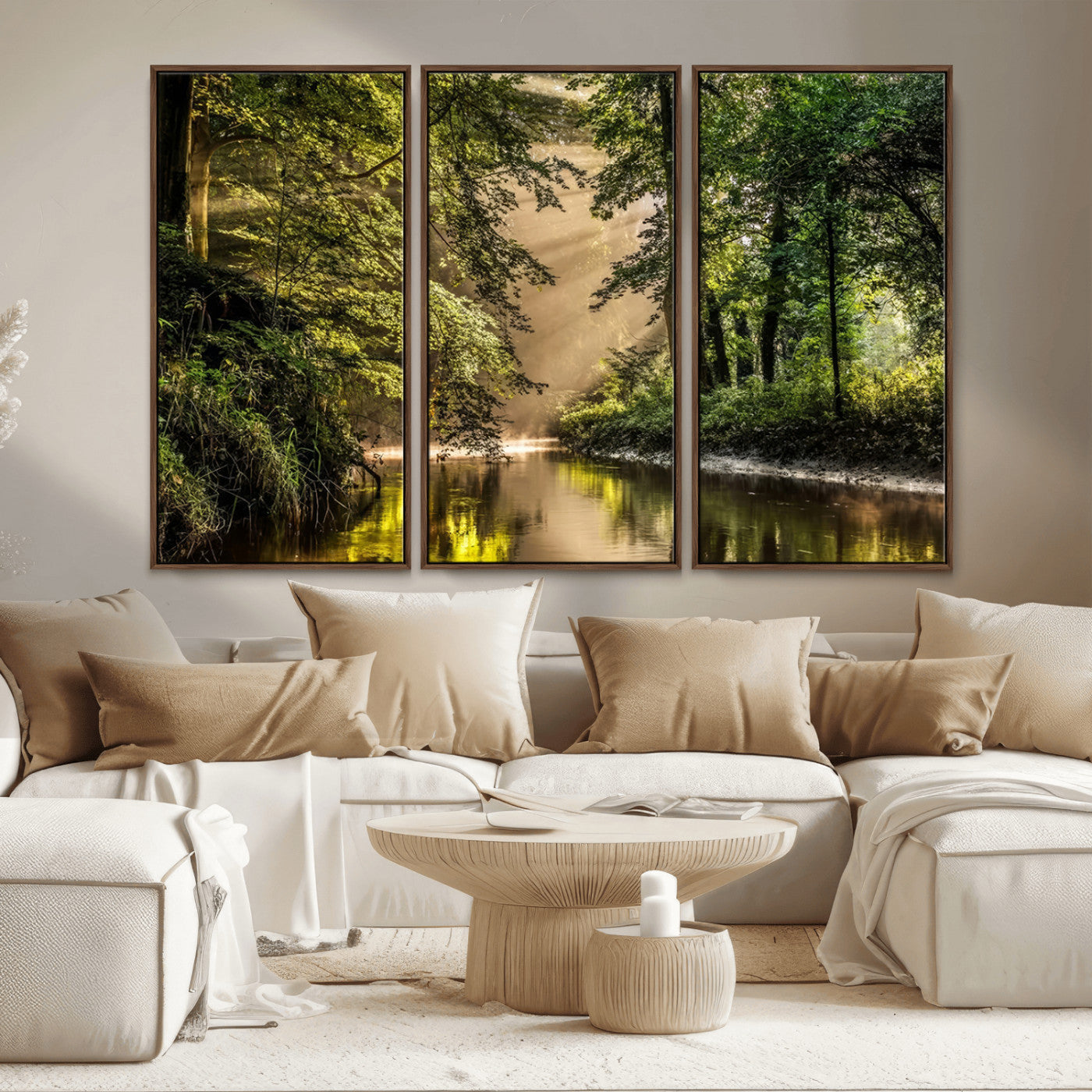 MGV-FC-48X32-3P - Forest Wall Art Print | River Landscape Wall Art | Perfect for Farmhouse Wall Decor, Cabin Wall Art