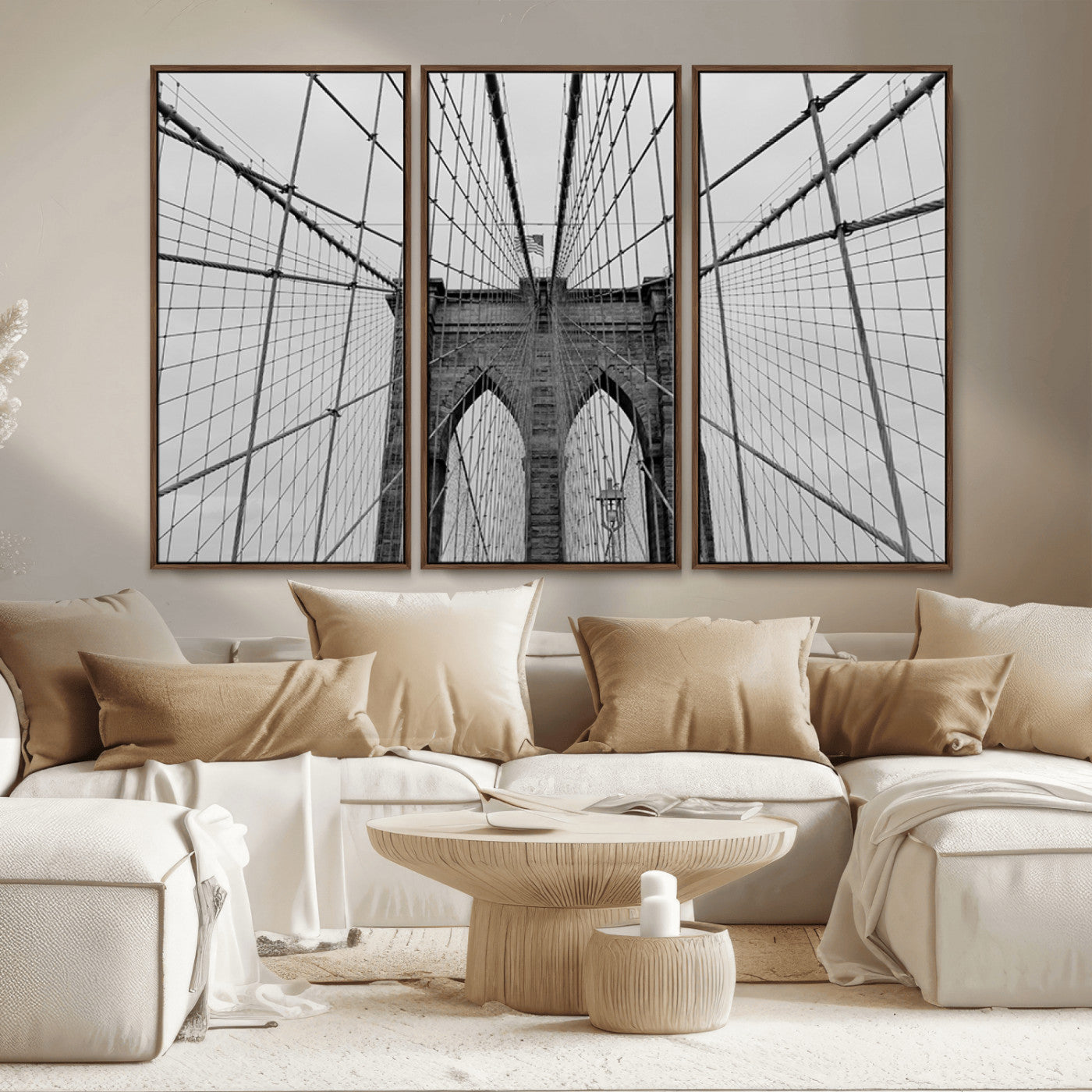 MGV-FC-48X32-3P - Large Brooklyn Bridge Wall Art Canvas Print