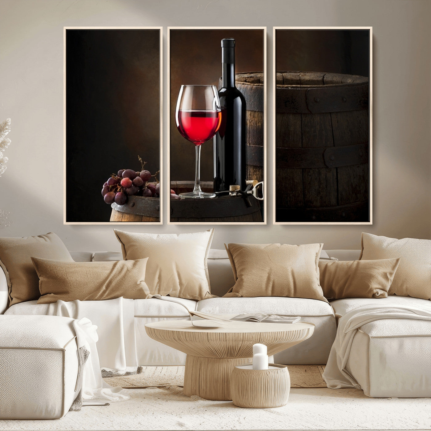 MGV-FC-48X32-3P - Red Wine and Bottle Canvas Print