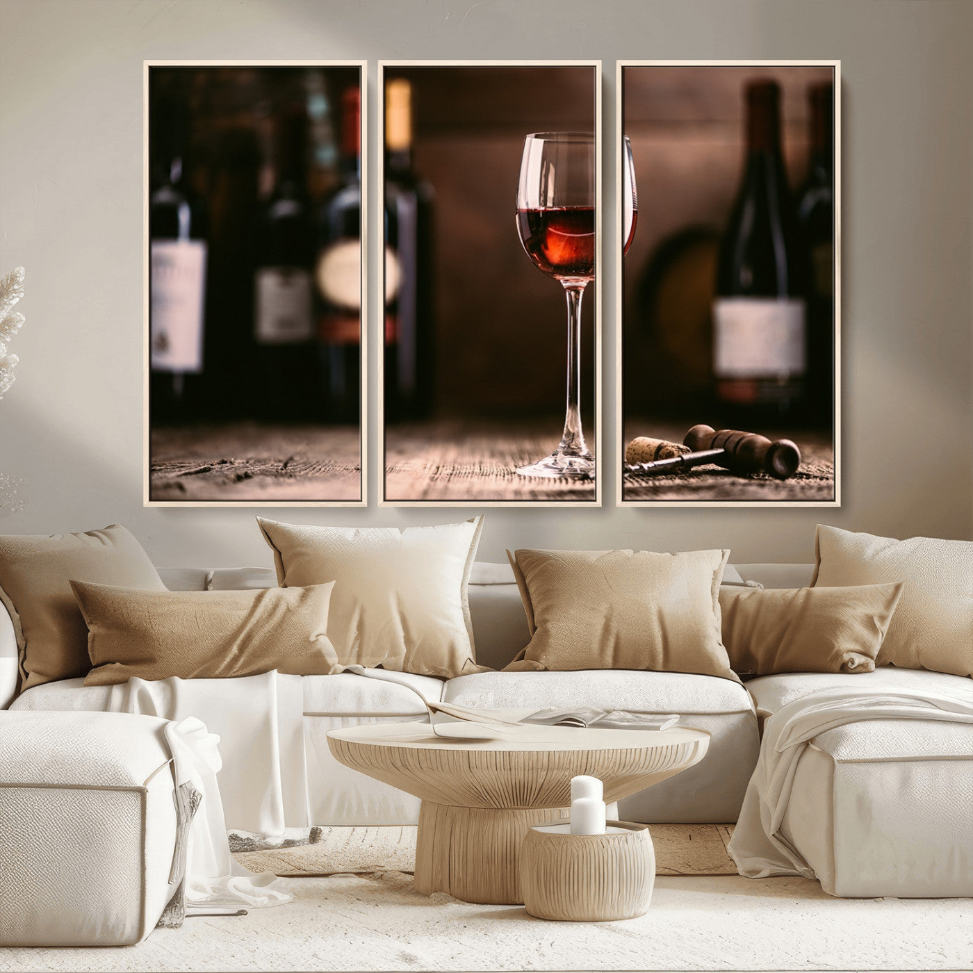 MGV-FC-48X32-3P - Red Wine and Bottle Canvas Print