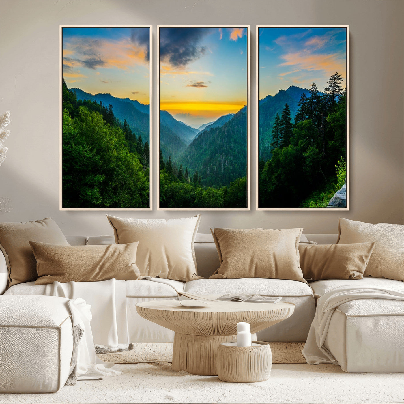 MGV-FC-48X32-3P - Green Forest Wall Art Canvas Print