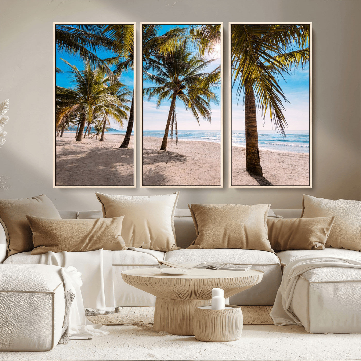 MGV-FC-48X32-3P - Palm Beach Tropical Island Wall Art Canvas Print