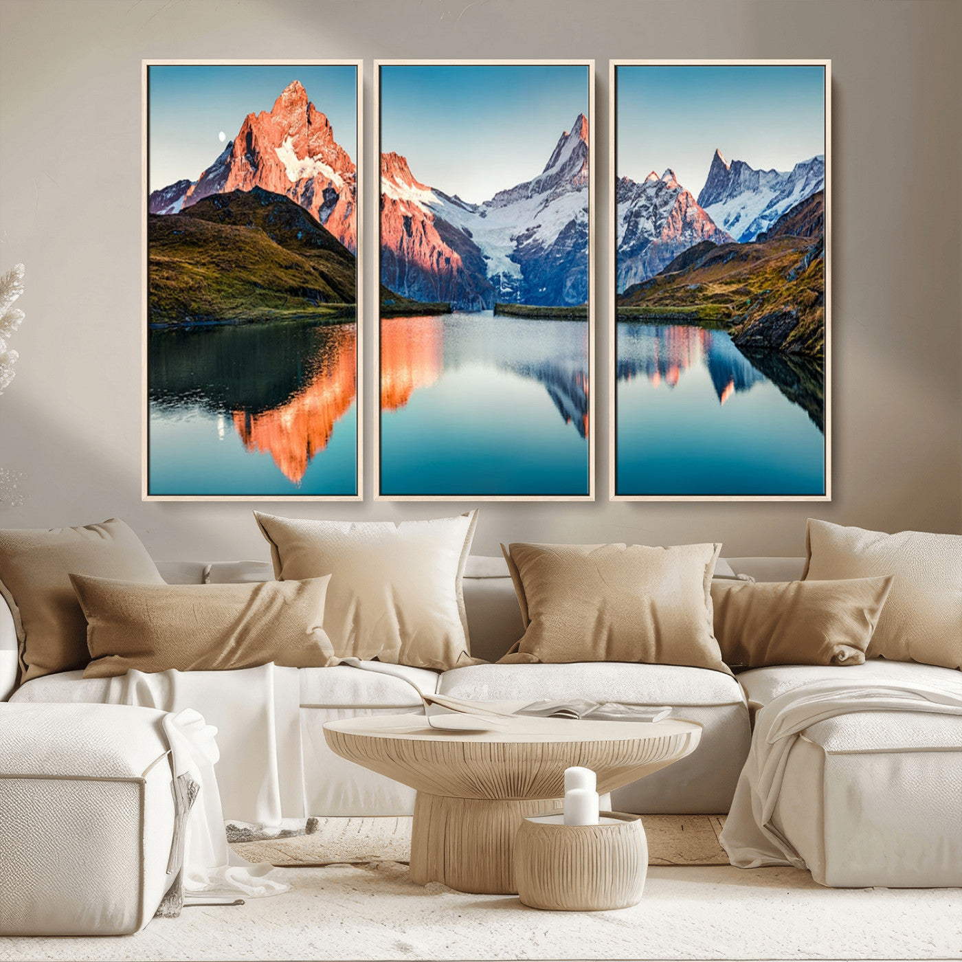 MGV-FC-48X32-3P - Landscape Mountain and Lake View Wall Art Canvas Print