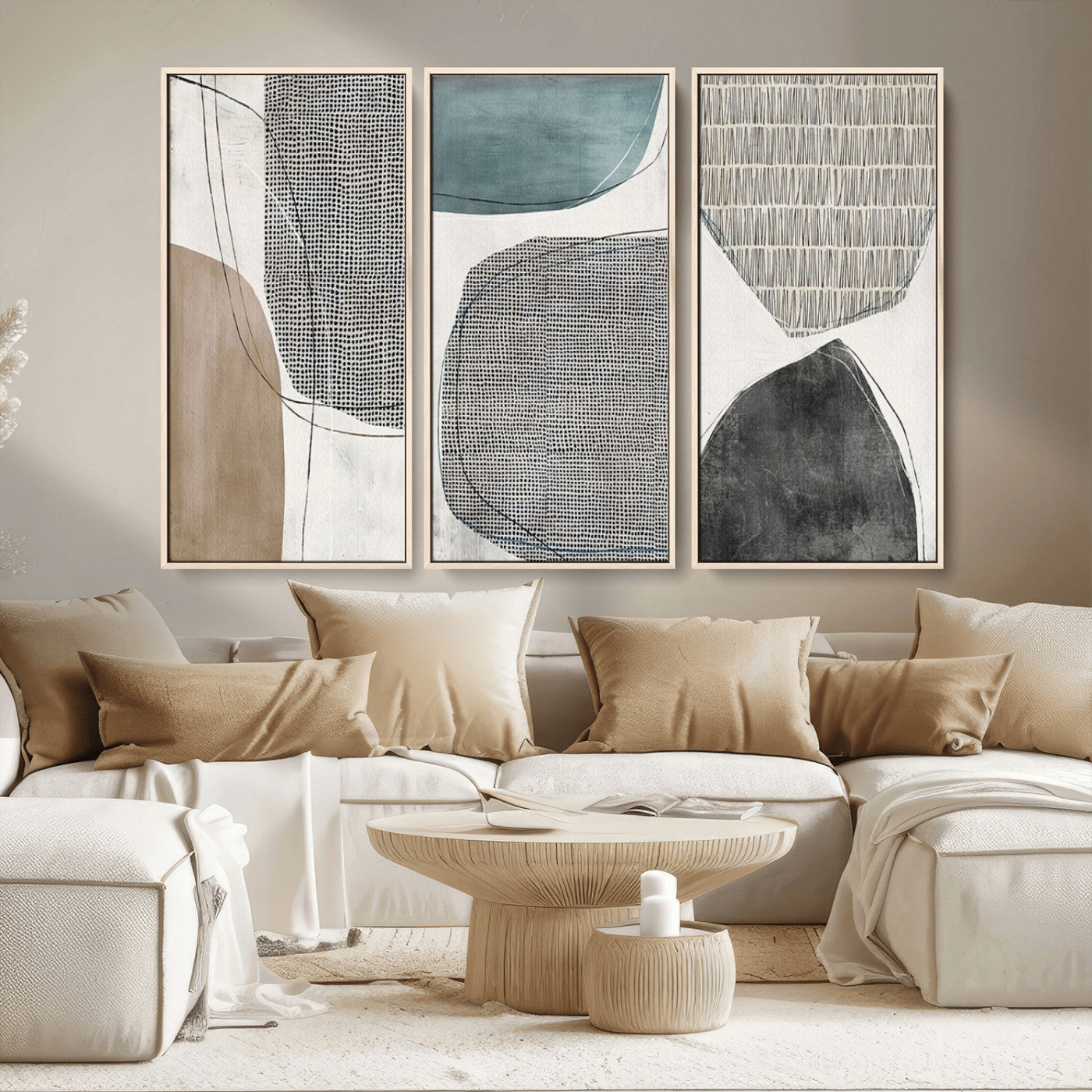MGV-FC-48X32-3P - Canvas Print Wall Art Abstract Art Boho, Framed Boho Decor Canvas Print