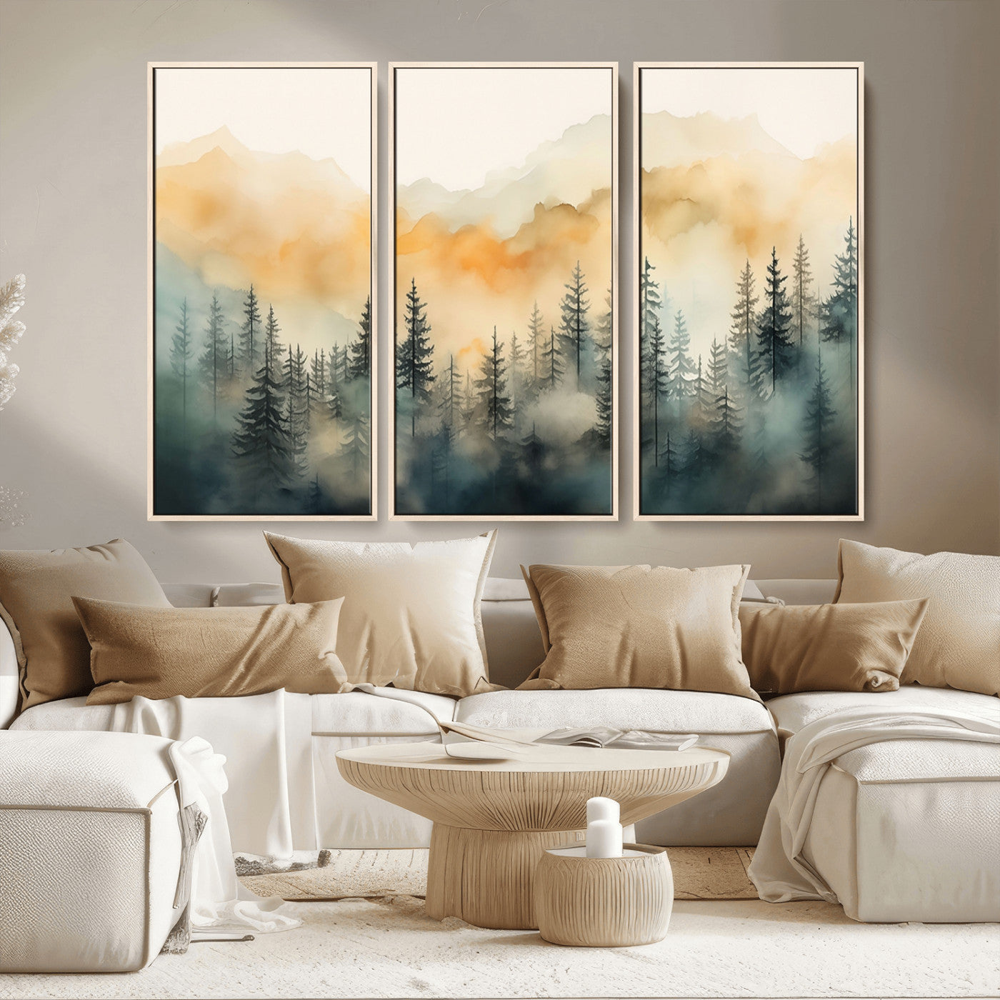 34155-MGV-CV-36X24-Abstract Forest Print - Mountain Wall Art | Autumn Landscape Canvas Print for Living Room, Bedroom, or Office | Large Wall Art Decor