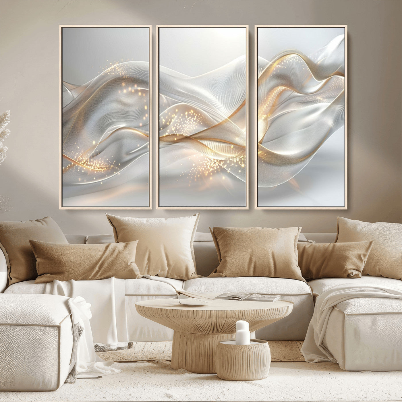 Lines2-MGV-FC-48X32-3P_Natural-Abstract art Grey and Gold Lines Wall Art