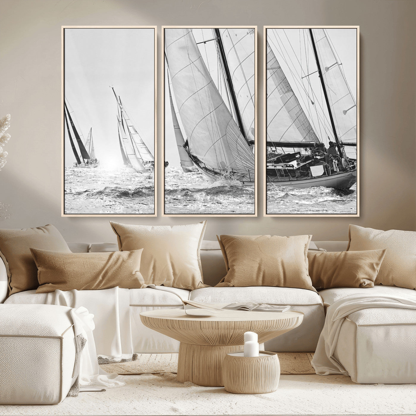 MGV-FC-48X32-3P - Yacht Sailboat Regatta Canvas Wall Art Canvas Print