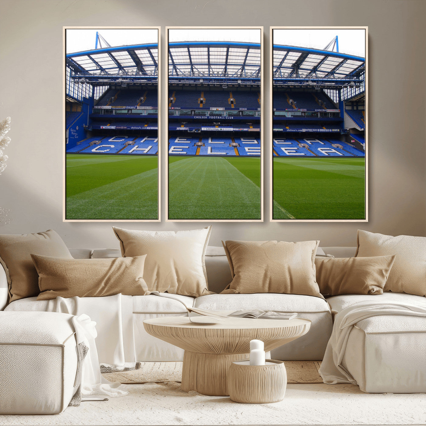 MGV-FC-48X32-3P - Chelsea FC Soccer Team Print - Stamford Bridge Stadium Wall Art Canvas Print