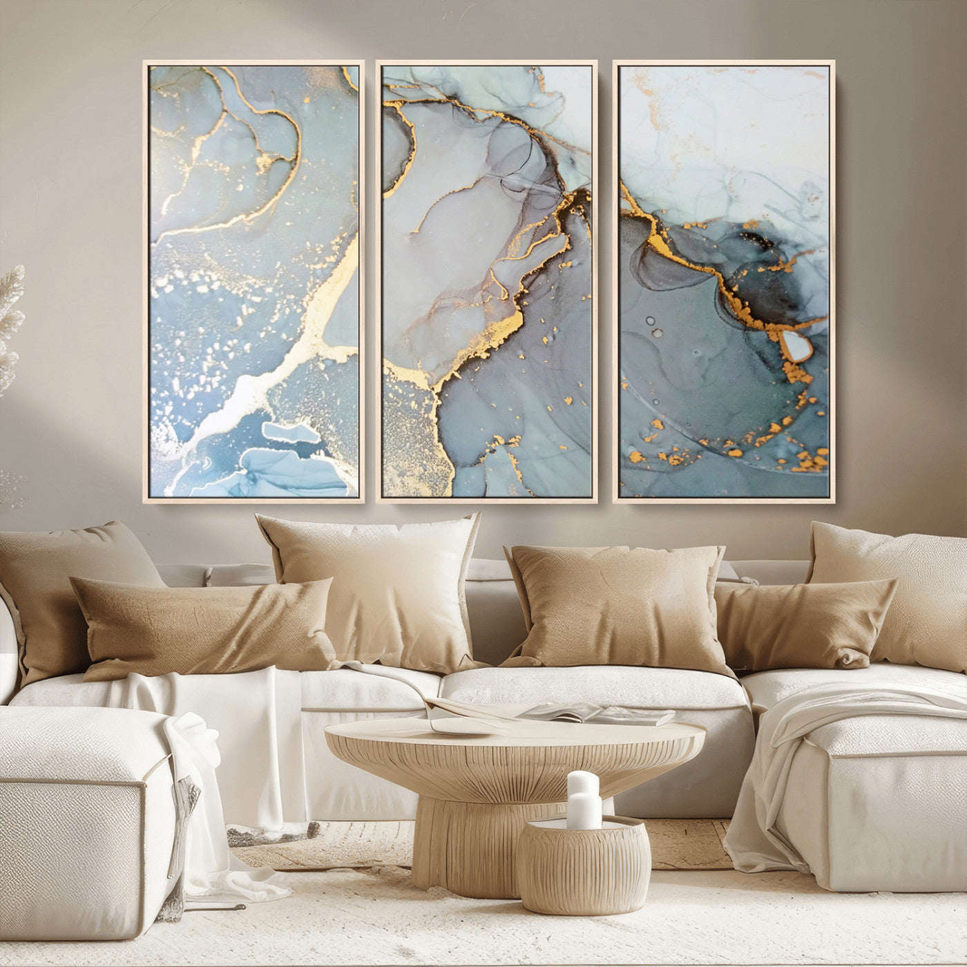 -Large Abstract Marble Wall Art Canvas Print for Living Room and Farmhouse Decor