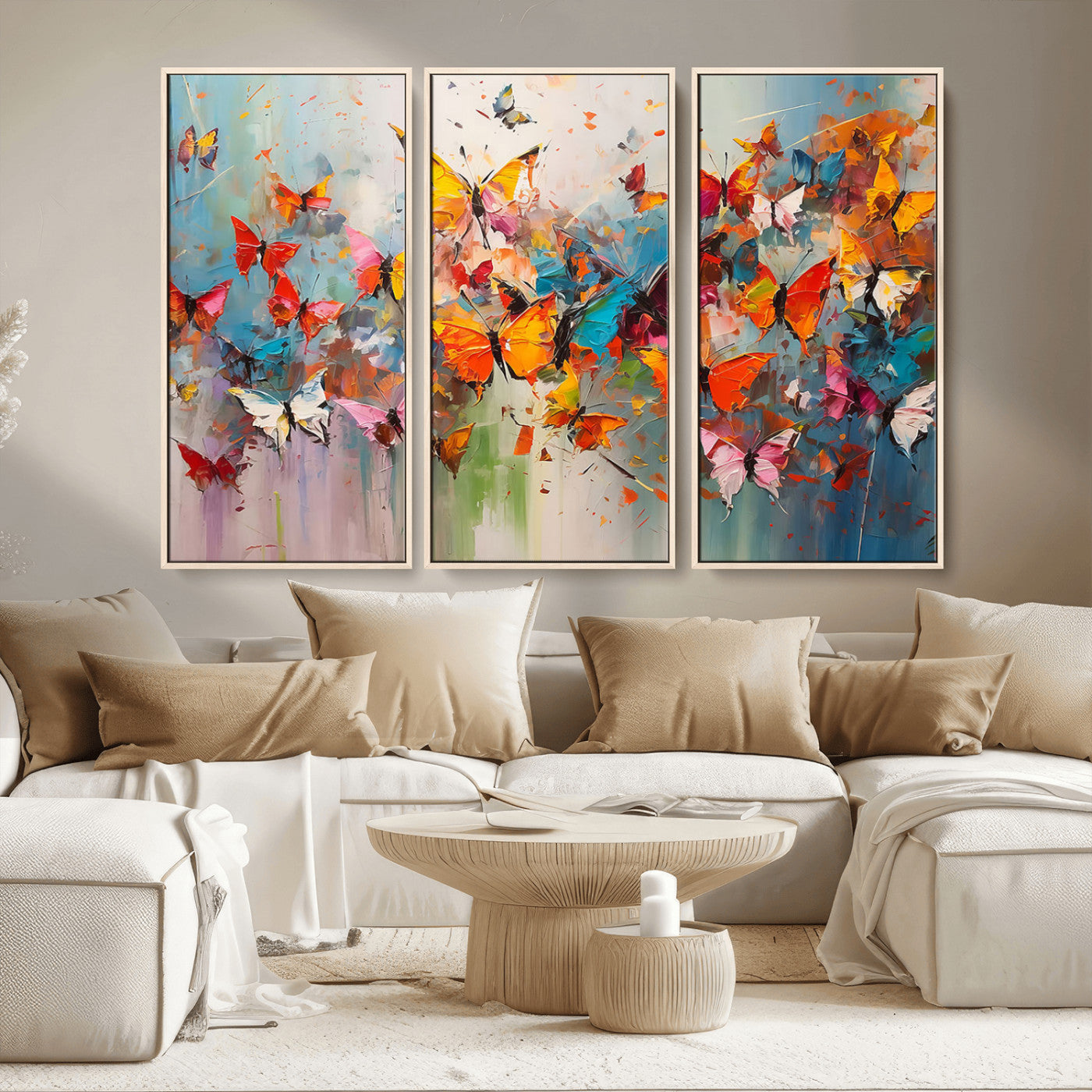 -Abstract Butterfly Wall Art Canvas Print
