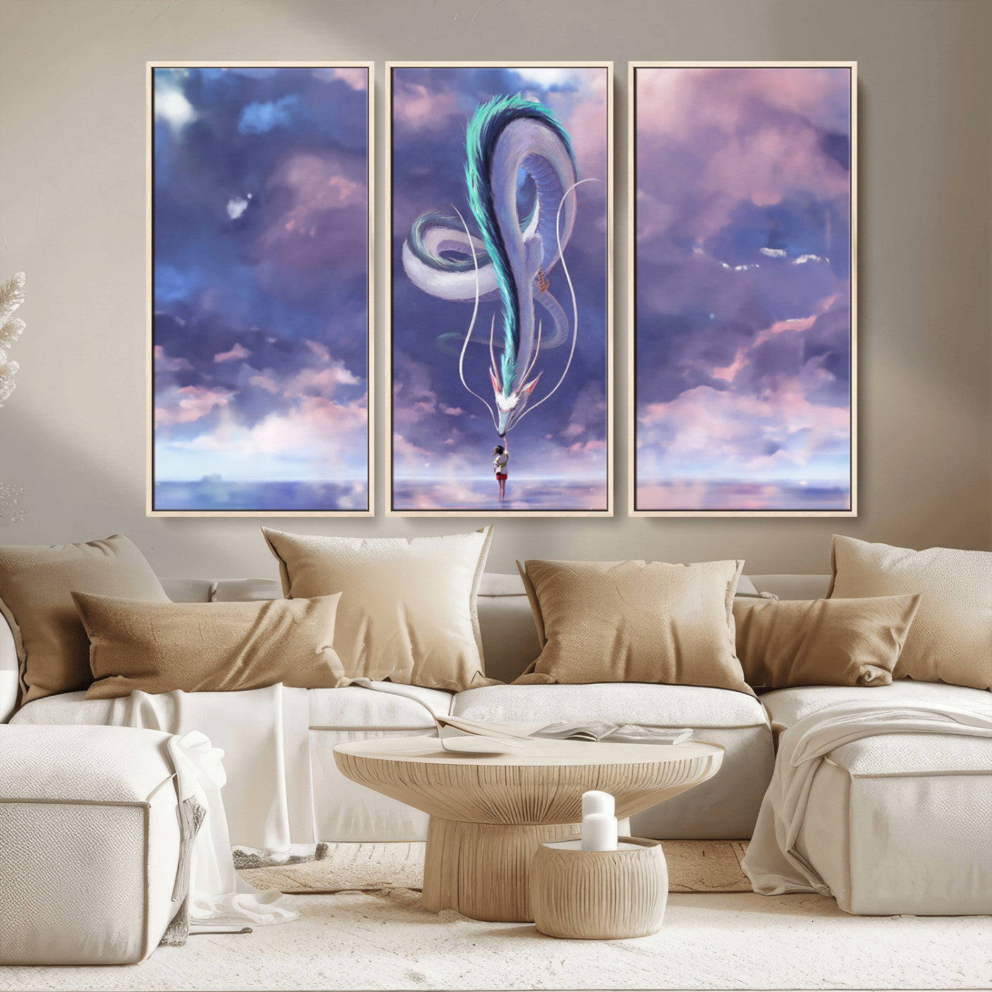 MGV-FC-48X32-3P - Spirited Away Haku and Chihiro Poster - Anime Lover - Hayao Miyazaki - Studio Ghibli Poster - Anime