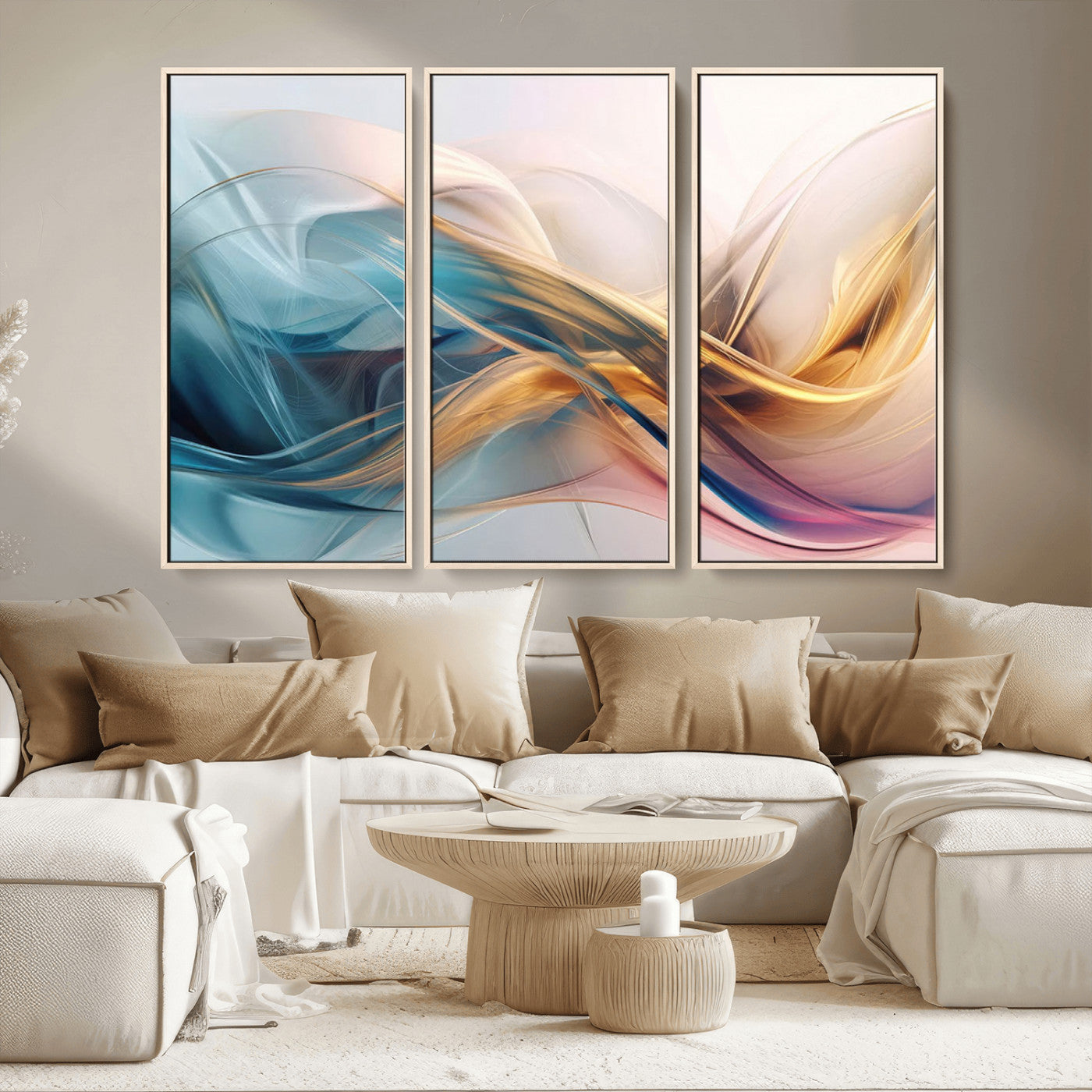 -Abstract Flowing Colors Wall Art Canvas Print