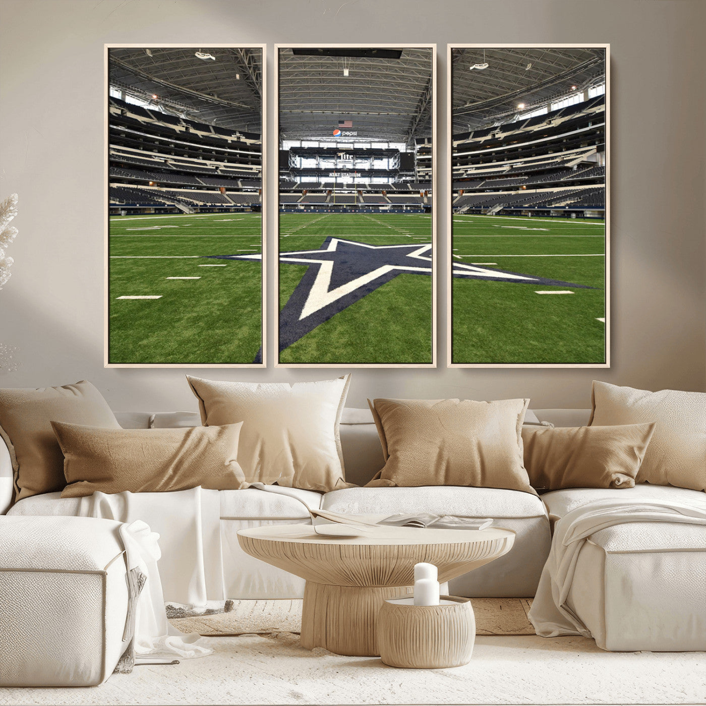 MGV-FC-48X32-3P - Dallas Cowboys Football Team Print - Arlington AT&T Stadium Wall Art Canvas Print