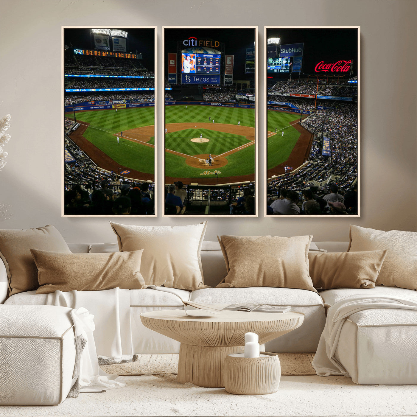 MGV-FC-48X32-3P - Los Angeles Dodgers Baseball Team Print - California Dodger Stadium Wall Art Canvas Print