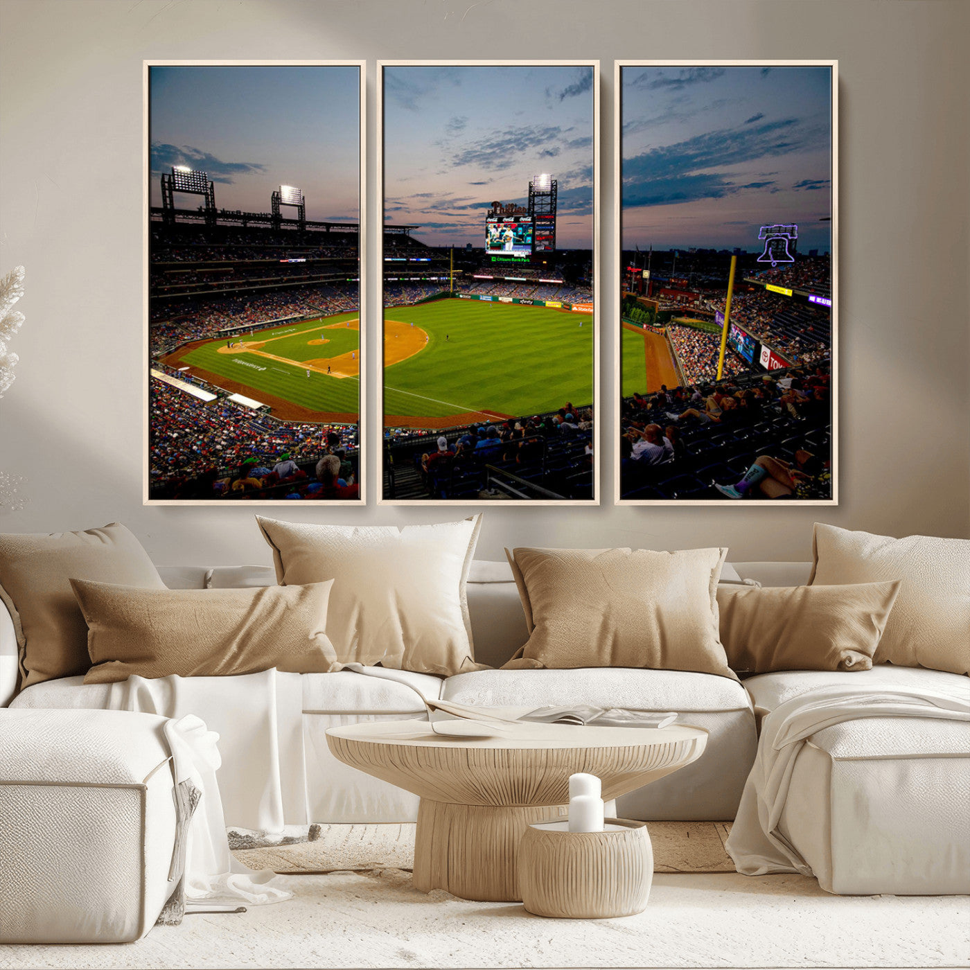 MGV-FC-48X32-3P - Philadelphia Phillies Baseball Team Print - Citizens Bank Park Stadium Wall Art Canvas Print