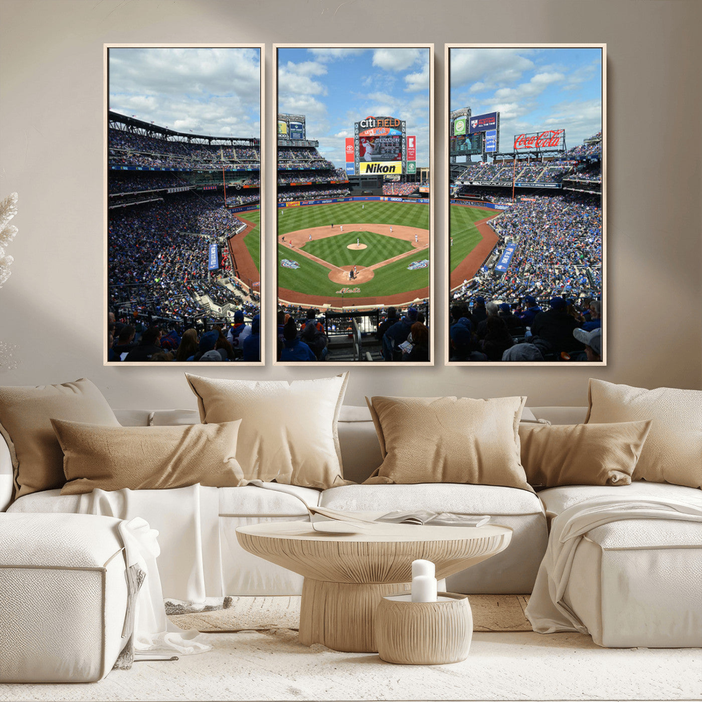 MGV-FC-48X32-3P - New York Mets Baseball Team Print - Citi Field Stadium Wall Art Canvas Print