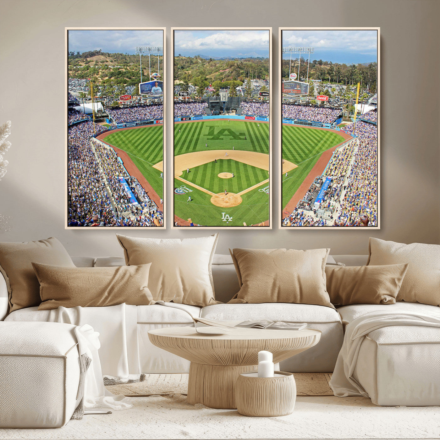 MGV-FC-48X32-3P - Citi Field Wall Art Print | 3-Panel New York Mets Baseball Stadium Canvas Print | Framed Sports Decor for Living Room, Man Cave, or Office