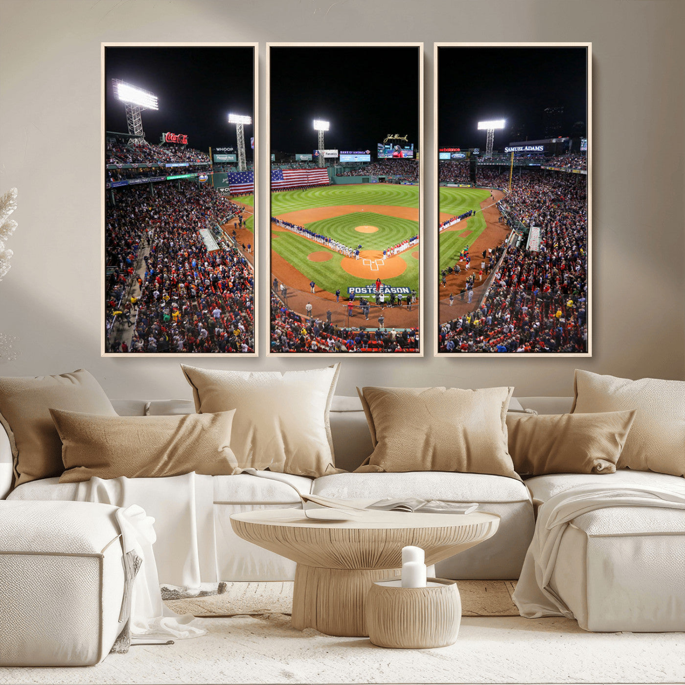 MGV-FC-48X32-3P - Fenway Park Wall Art Canvas Print | Large Baseball Stadium Canvas Print for Boston Red Sox Fans | Framed Ready-to-Hang Boston Sports Decor Artwork
