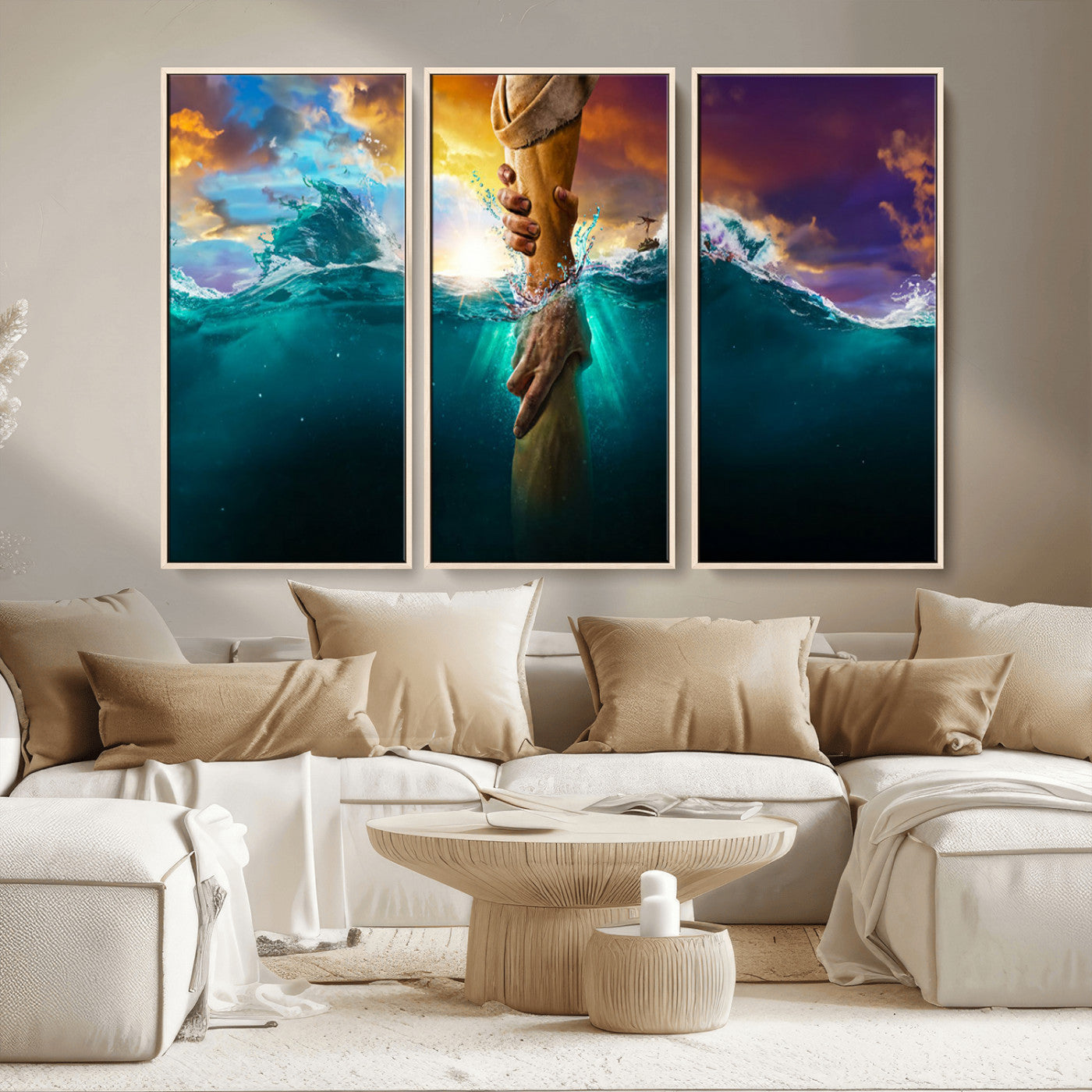 MGV-FC-48X32-3P - God Hand Wall Art Canvas Print