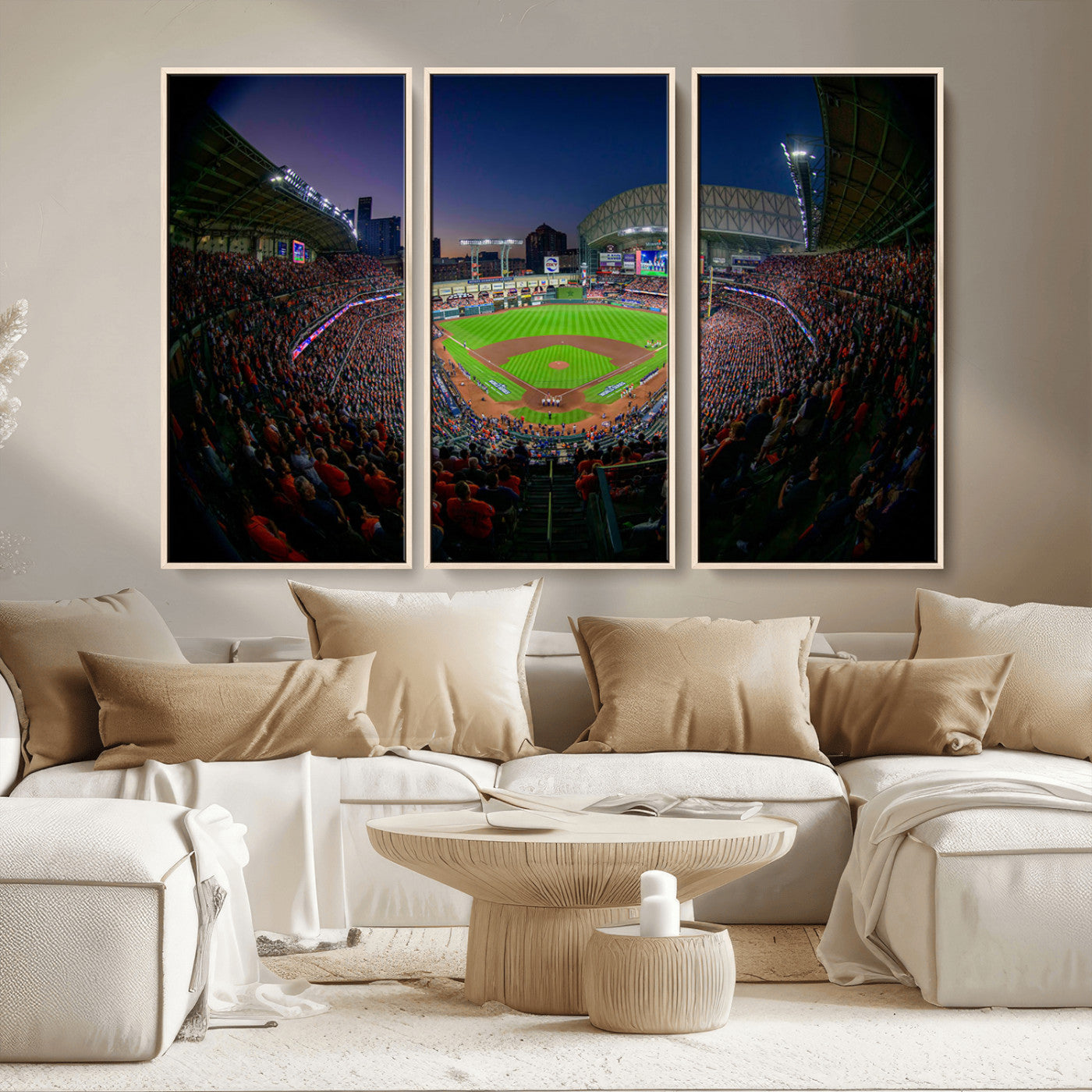 MGV-FC-48X32-3P - Houston Astros Baseball Team Print - Houston Minute Maid Park Stadium Wall Art Canvas Print
