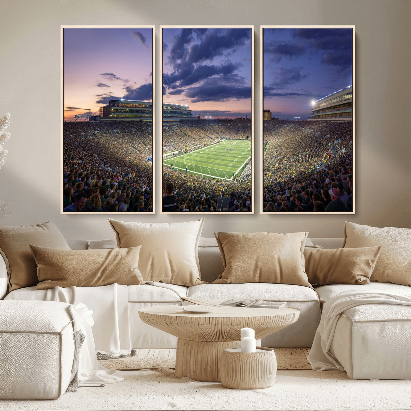MGV-FC-48X32-3P - Notre Dame Fighting Irish Football Team Print - Notre Dame Stadium Wall Art Canvas Print