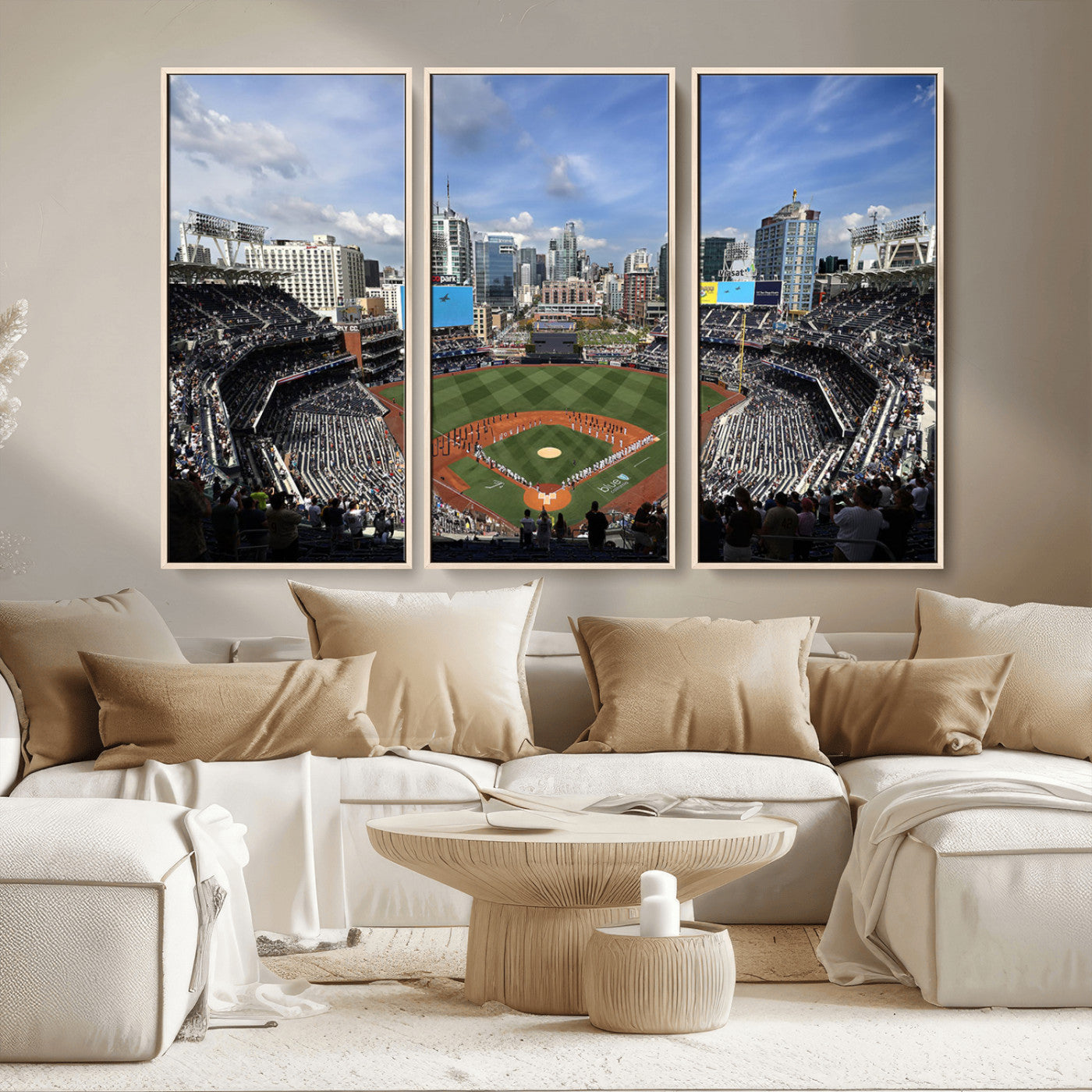 MGV-FC-48X32-3P - San Diego Padres Baseball Team Print - Petco Park Stadium Wall Art Canvas Print