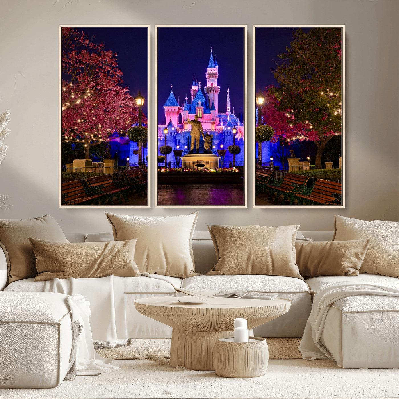 MGV-FC-48X32-3P - Castle Large Wall Art Disney Magic Kingdom Kids Room Decor - Disney World Christmas Home Decor Child