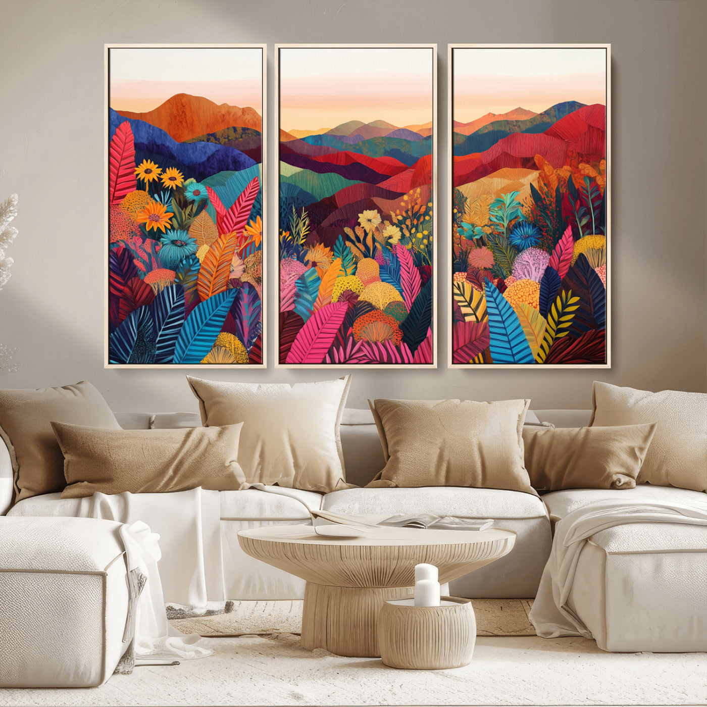 MGV-FC-48X32-3P - YAYOI KUSAMA Abstract Print - Landscape Canvas Wall Art Print - Vibrant Modern Decor for Living