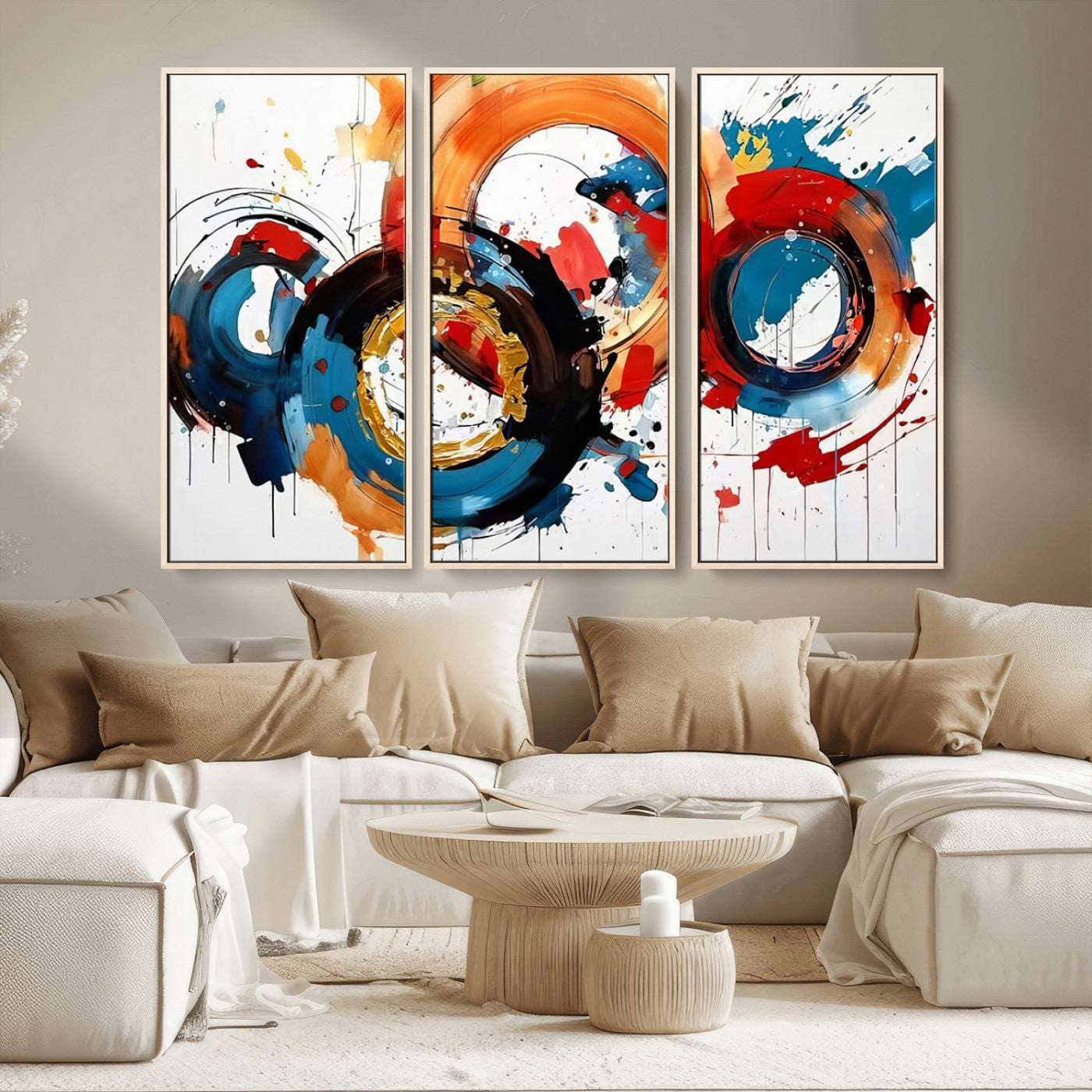 MGV-FC-48X32-3P - Abstract Wall Art, Rings Wall Art Canvas Print
