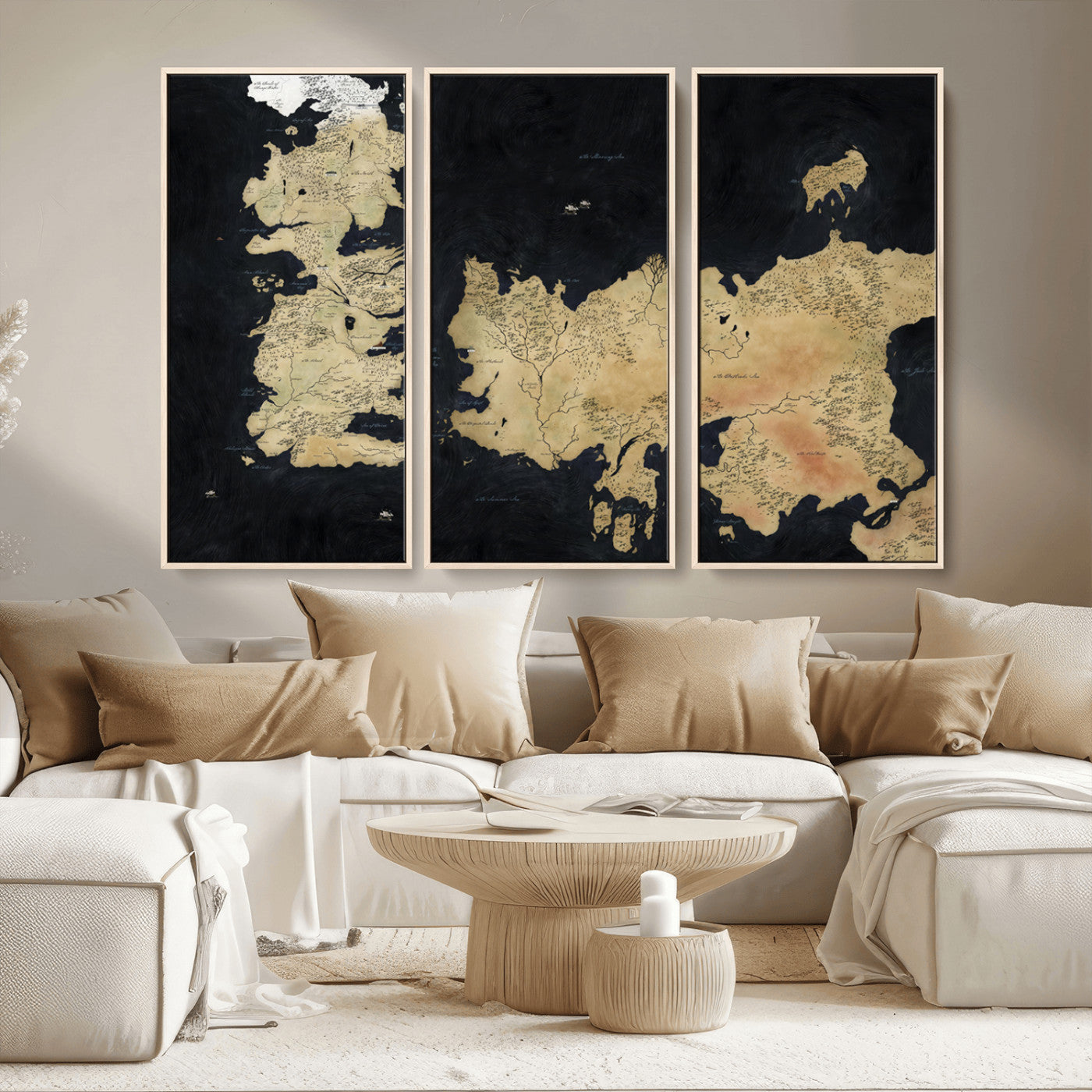 MGV-FC-48X32-3P - Push Pin World Map Canvas Print – Framed Wall Art for Couples to Track Their Travels – Anniversary