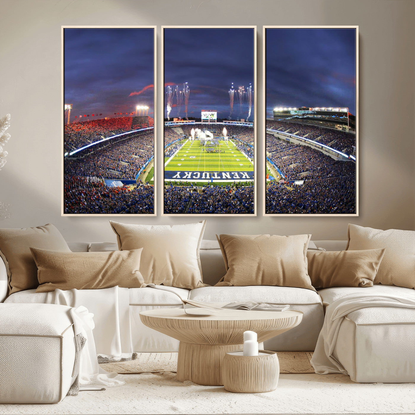 MGV-FC-48X32-3P - Kroger Field Canvas Wall Art - Kentucky Stadium Wall Art Print - Sunset Football Stadium Wall Decor