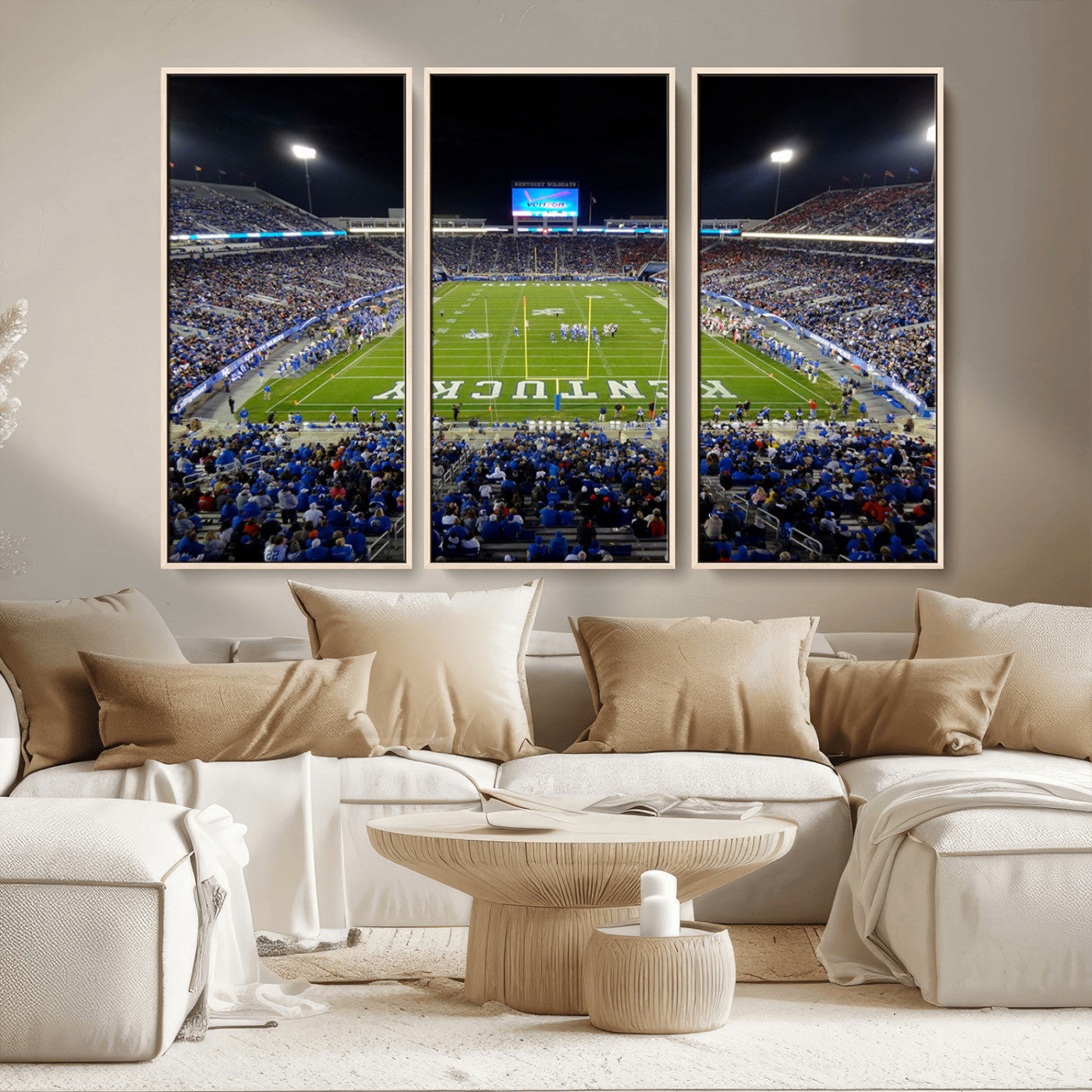 MGV-FC-48X32-3P - Kroger Field Canvas Wall Art - Kentucky Stadium Wall Art Print - Sunset Football Stadium Wall Decor