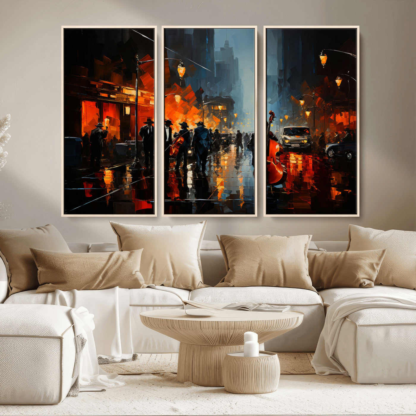 MGV-FC-48X32-3P - Winston Porter Jazz Wall Art - African American Music Canvas - Abstract Colorful Music Art - Framed
