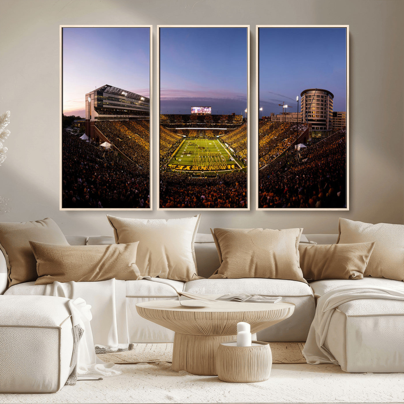 MGV-FC-48X32-3P - Iowa Hawkeyes Kinnick Stadium Wall Art Canvas Print, Framed Iowa Hawkeyes Kinnick Stadium Canvas