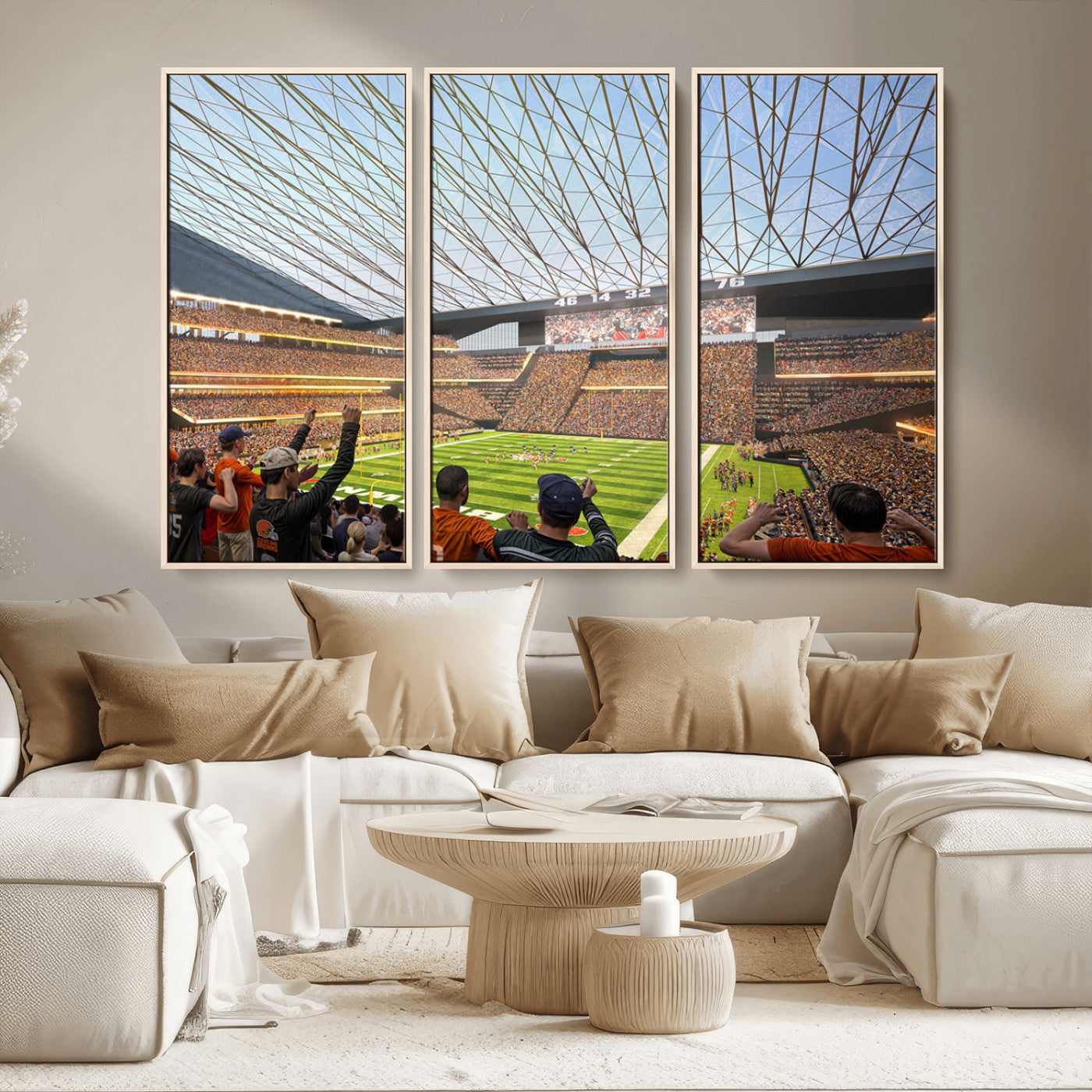MGV-FC-48X32-3P - Cleveland Browns Stadium Wall Art - NFL Football Canvas Print
