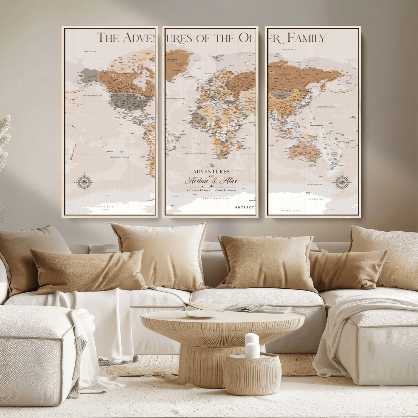 MGV-FC-48X32-3P - World Travel Map with Pins – Push Pin Maps of Where I've Been, Framed Wall Map for Travel Memories,