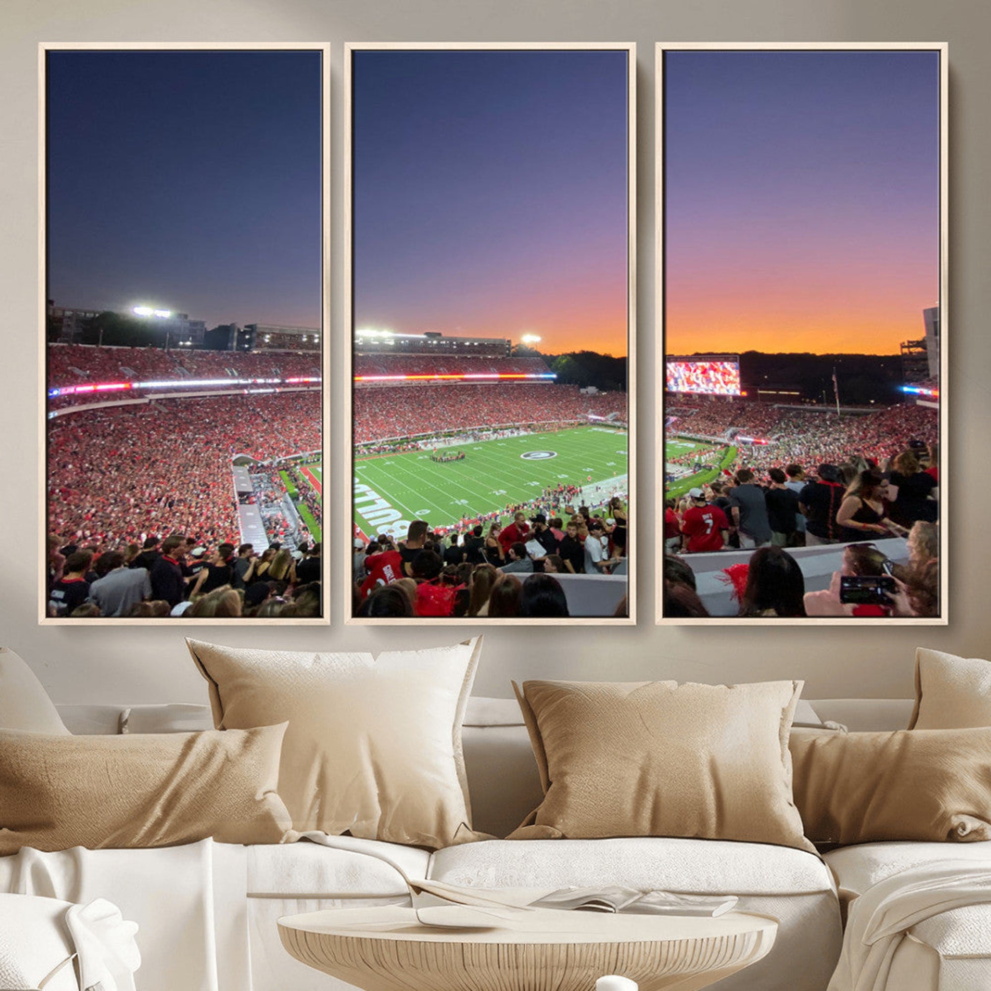 25139565-MGV-CV-48X32-3P-Dooley Stadium Wall Art, Sports Arena Canvas Print, Dooley Field Sanford Stadium Artwork for Home, Office