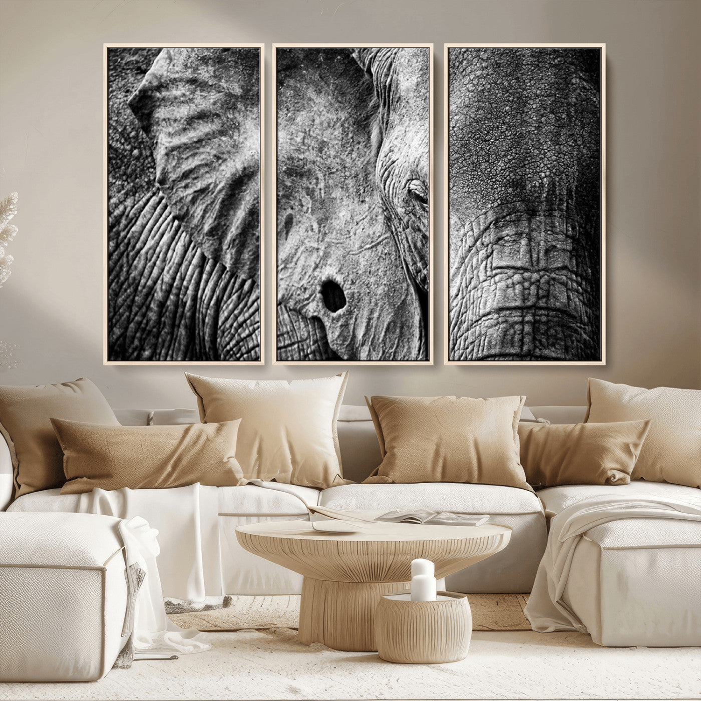 MGV-FC-48X32-3P - Wild Old Elephant Wall Art Canvas Print