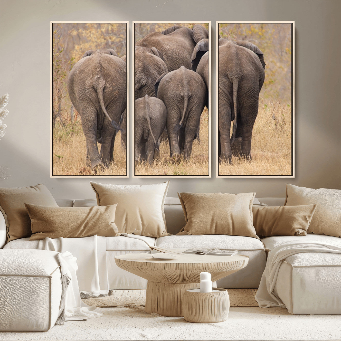 MGV-FC-48X32-3P - Wild Elephant Wall Art Canvas Print