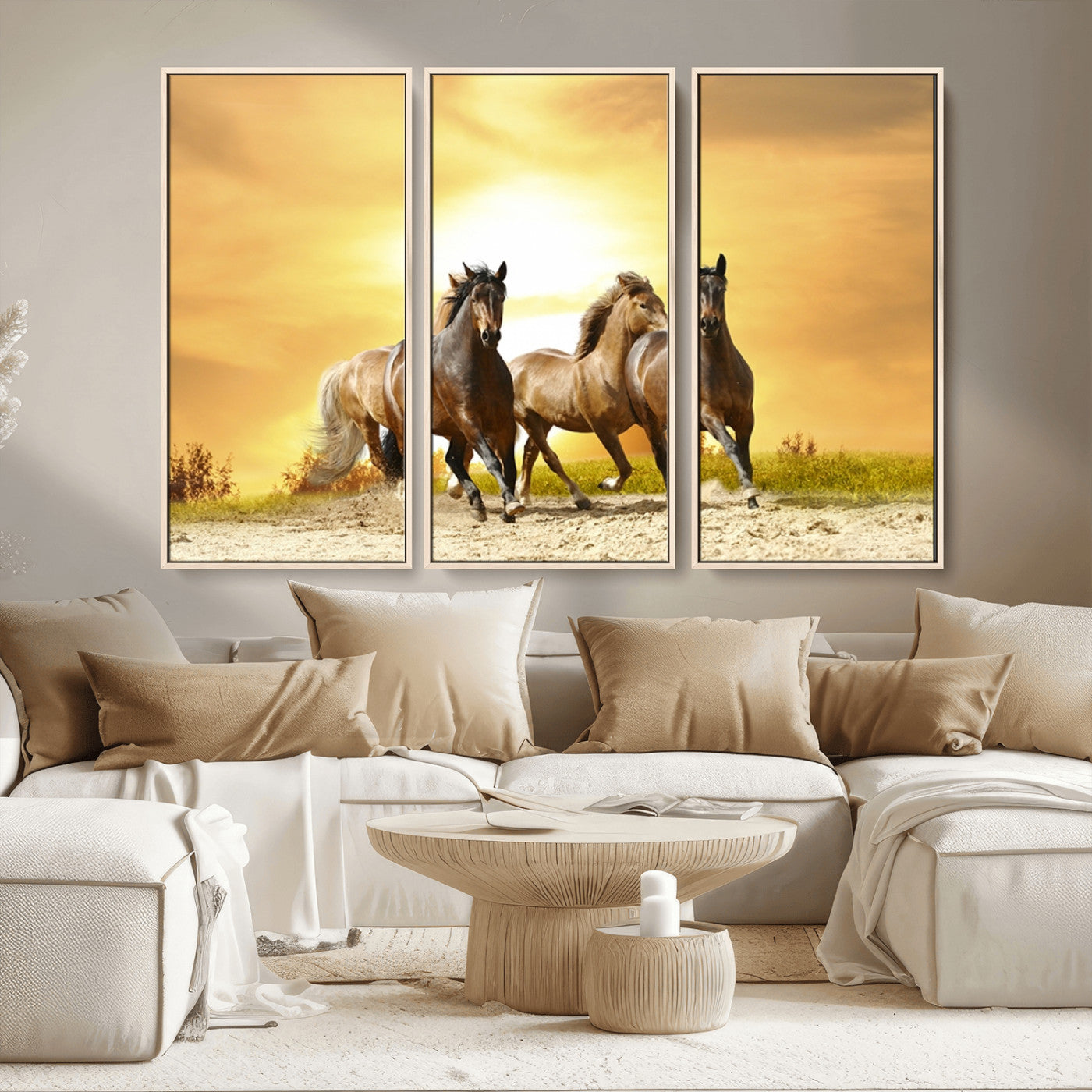 MGV-FC-48X32-3P - Wild Horses Wall Art Canvas Print