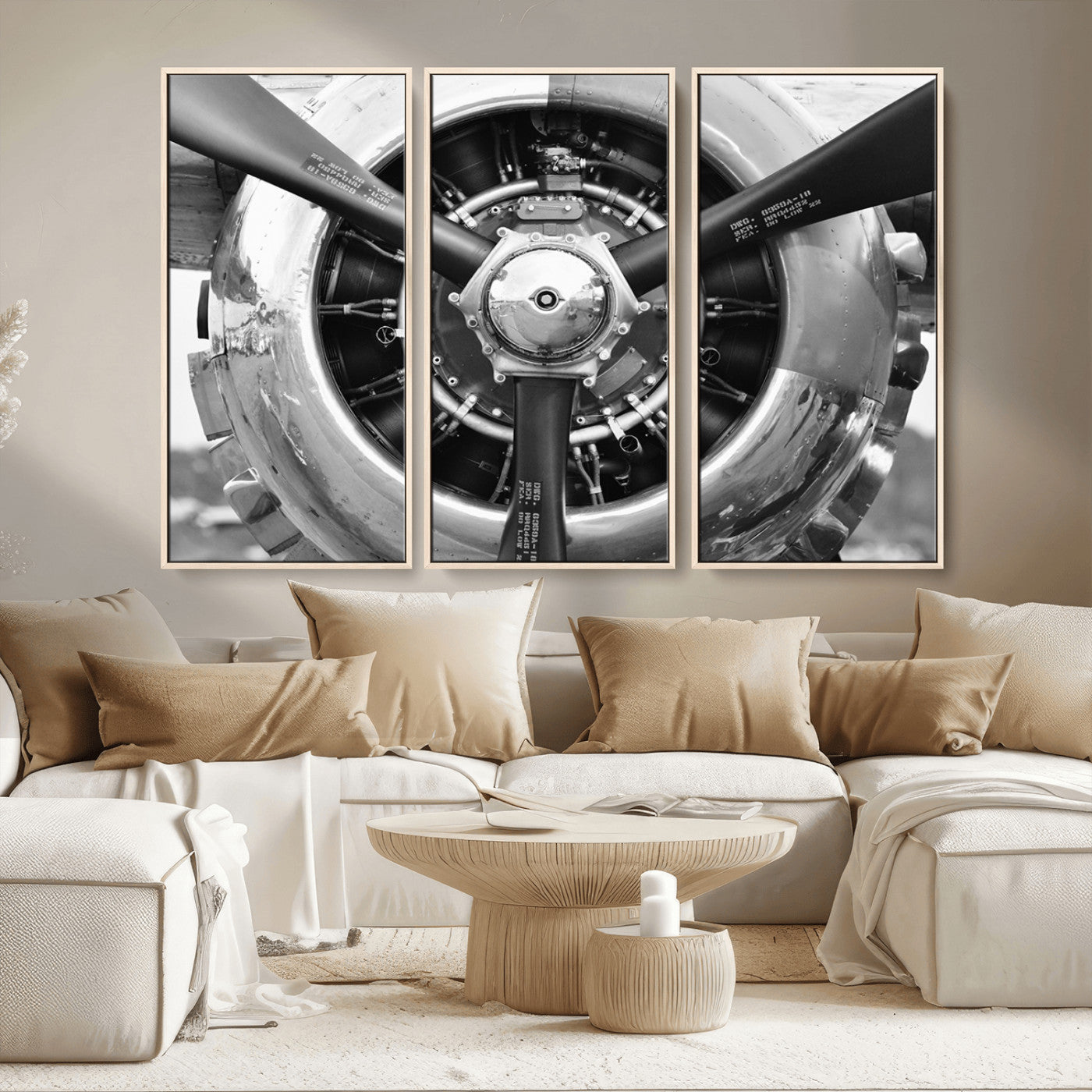 MGV-FC-48X32-3P - Vintage Airplane Wall Art Canvas Print