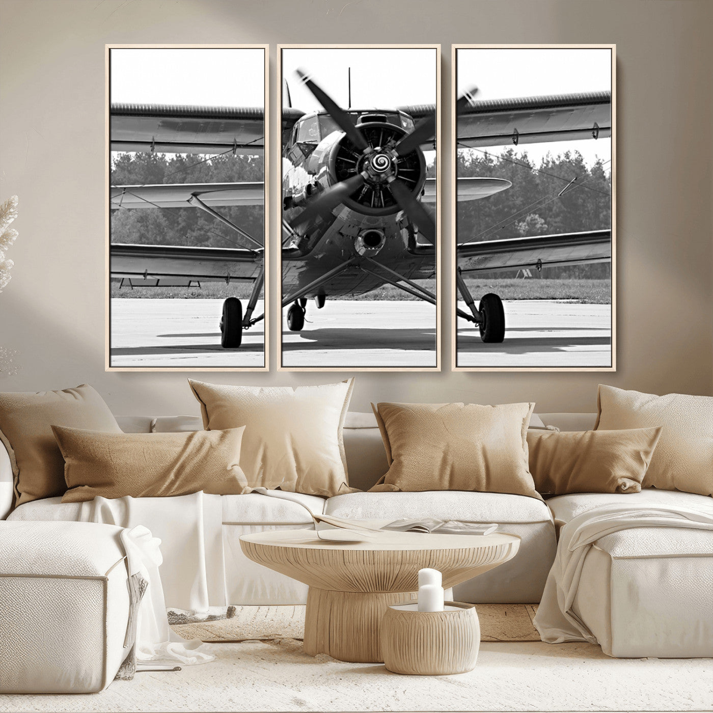 MGV-FC-48X32-3P - Wall Art Old War Plane Canvas Print