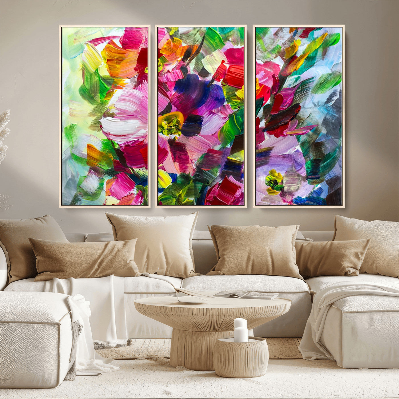 MGV-FC-48X32-3P - Oil Flower Abstract Canvas Print