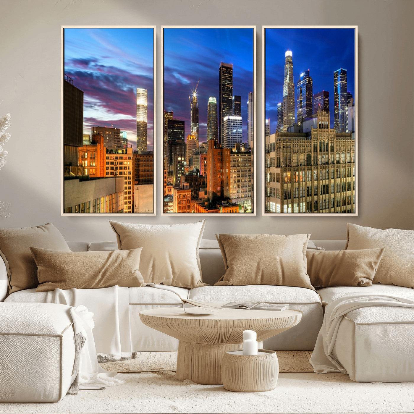 MGV-FC-48X32-3P - Los Angeles Night Wall Art Canvas Print