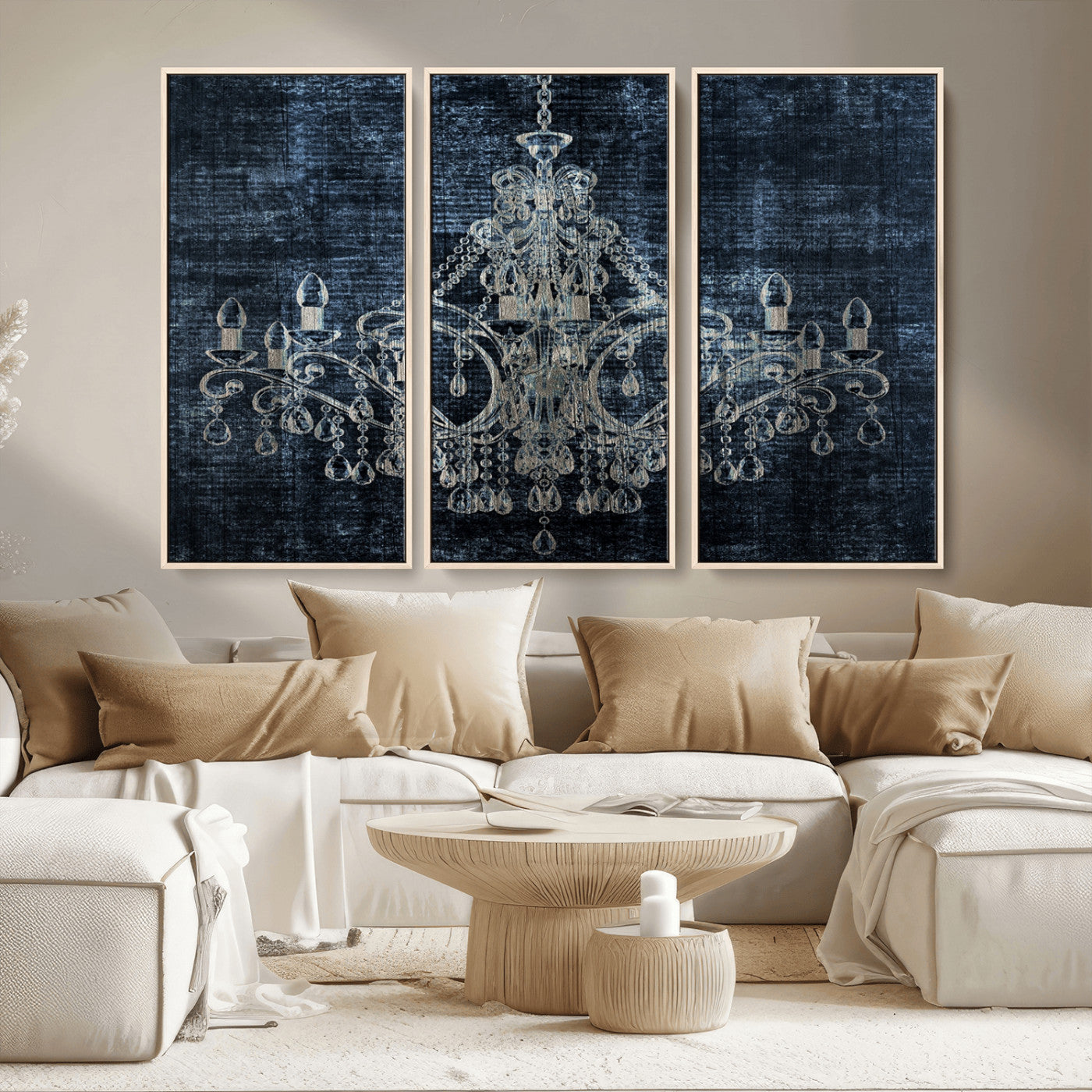 MGV-FC-48X32-3P - Dark Chandelier Wall Art Canvas Print