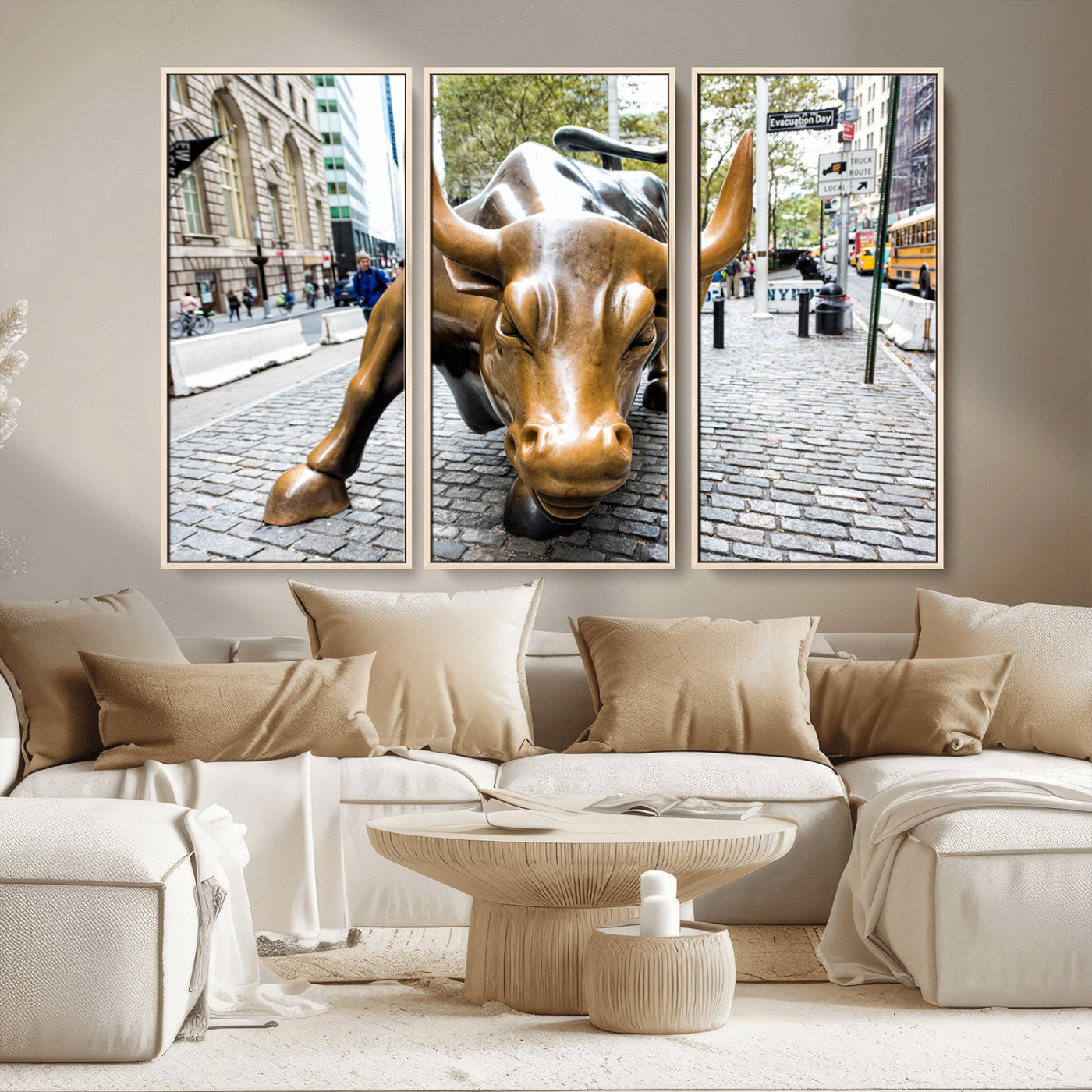 MGV-FC-48X32-3P - Charging Bull Wall Art Canvas Print